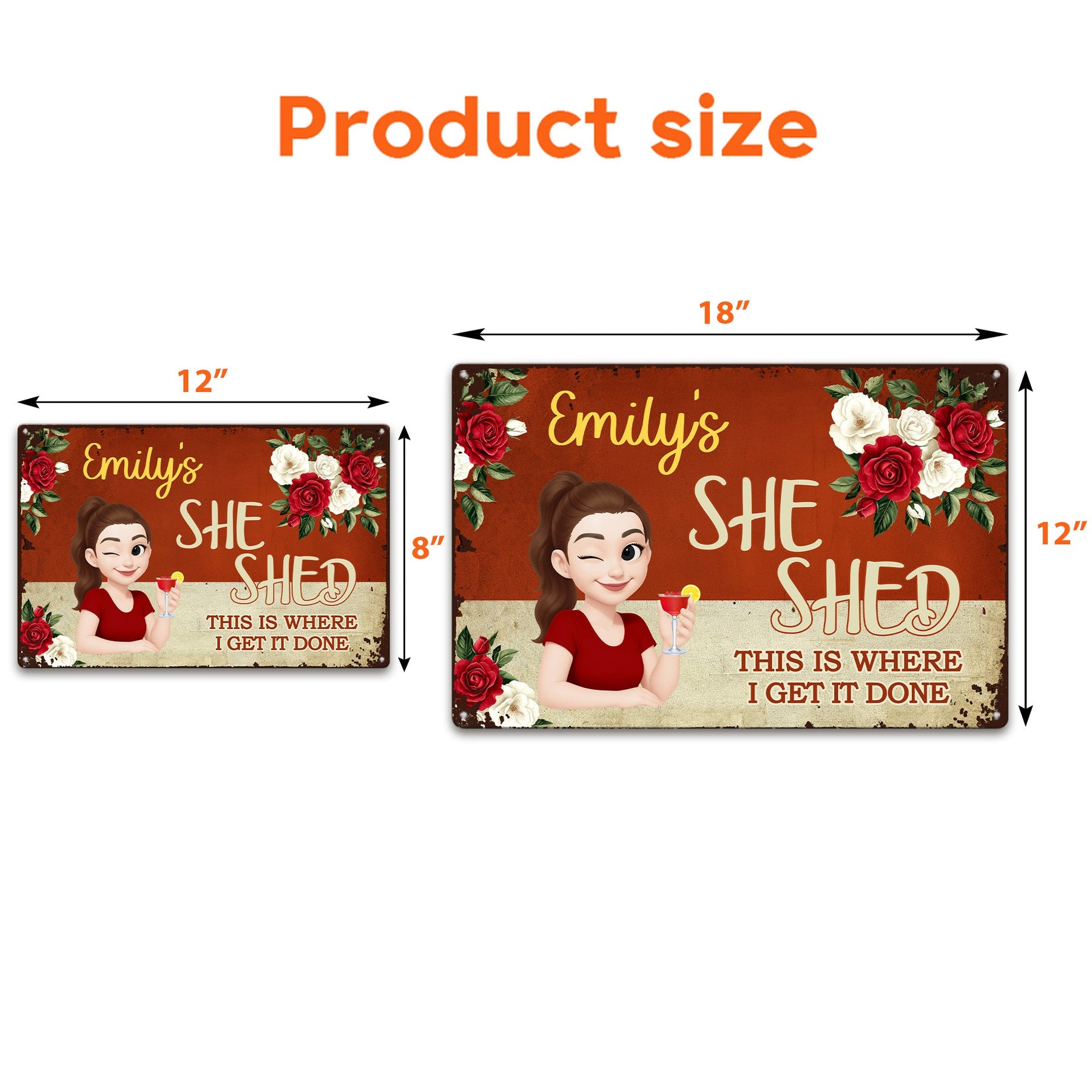 She Shed Sign For Gardening, Craft Room, Reading - Personalized Metal Sign