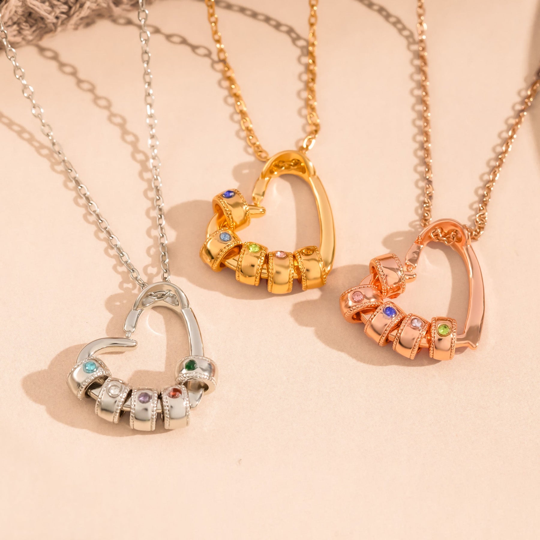Promise Necklace Couple Gift For Her - Personalized Birthstone Name Necklace With Heart Pendant