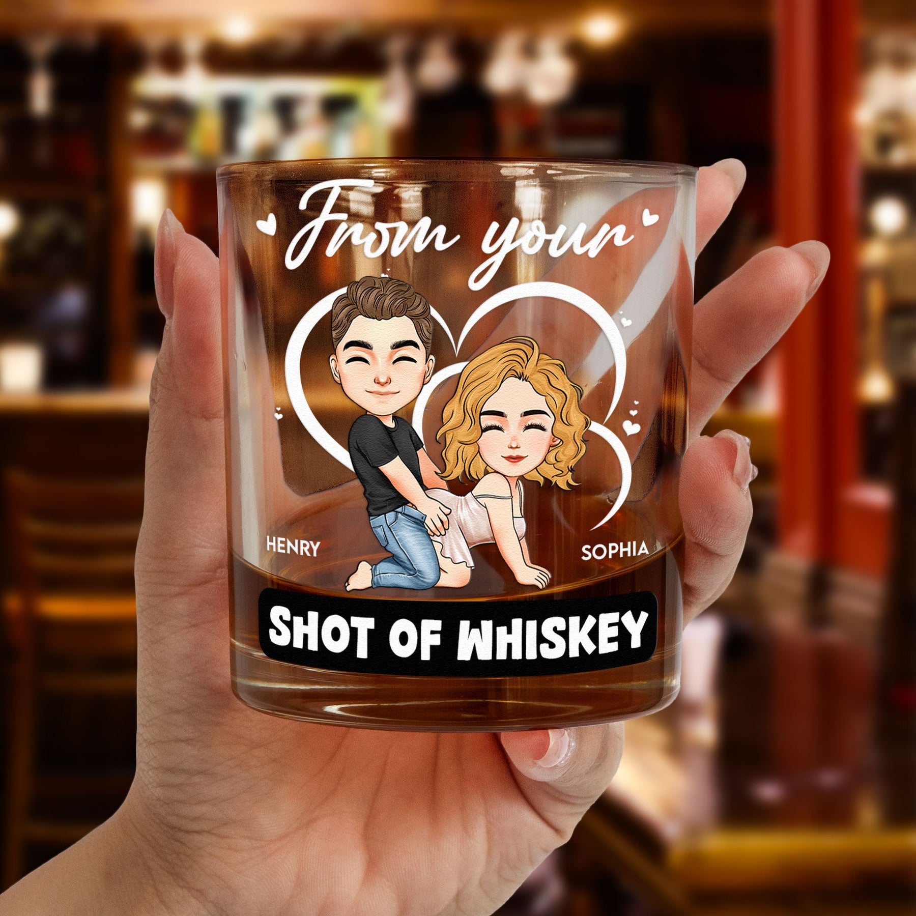 Promise To Always Be By Your Side - New Version - Personalized Whiskey Glass