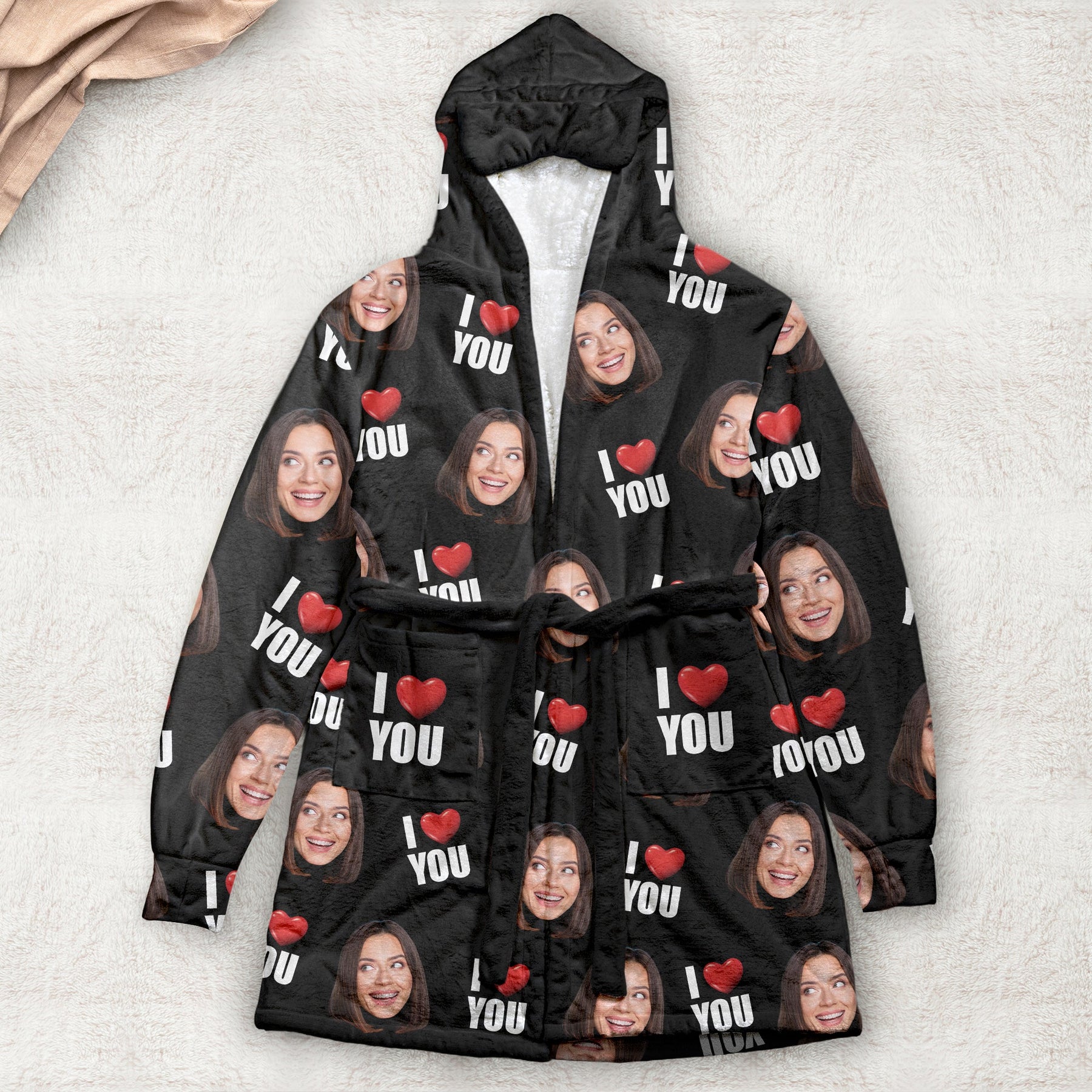 Property Of Custom Funny Face Gift For Him Gift For Her - Personalized Photo Hooded Robe