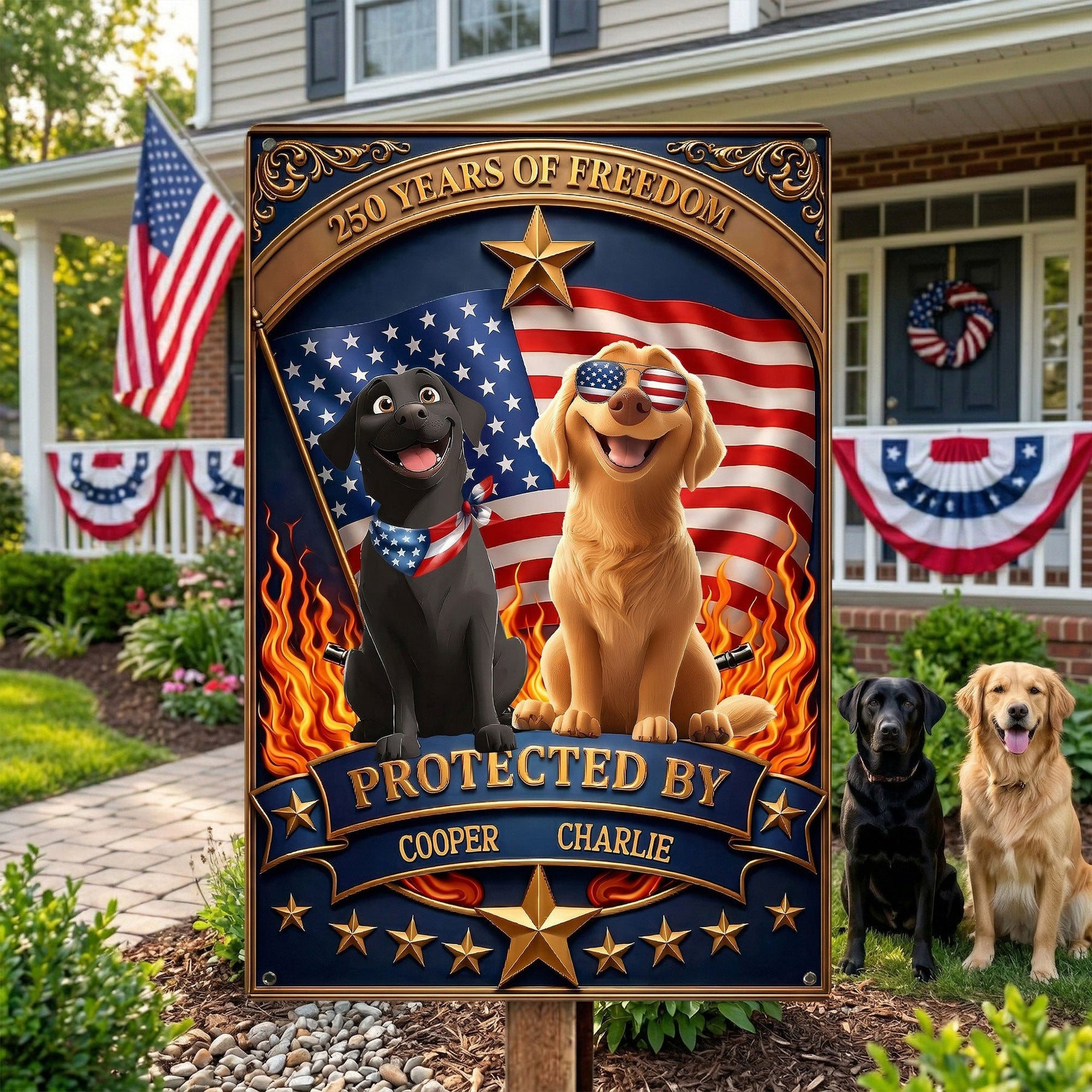 Protected By - Personalized Metal Sign