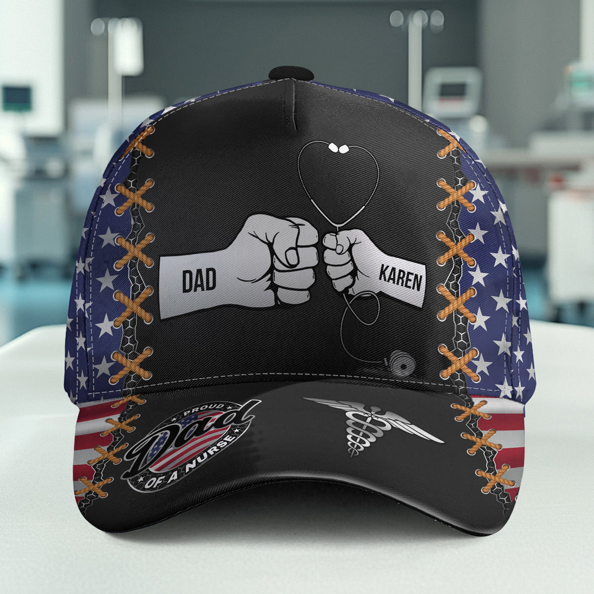 Proud Dad Of Nurse Gift For Dad - Personalized Classic Cap