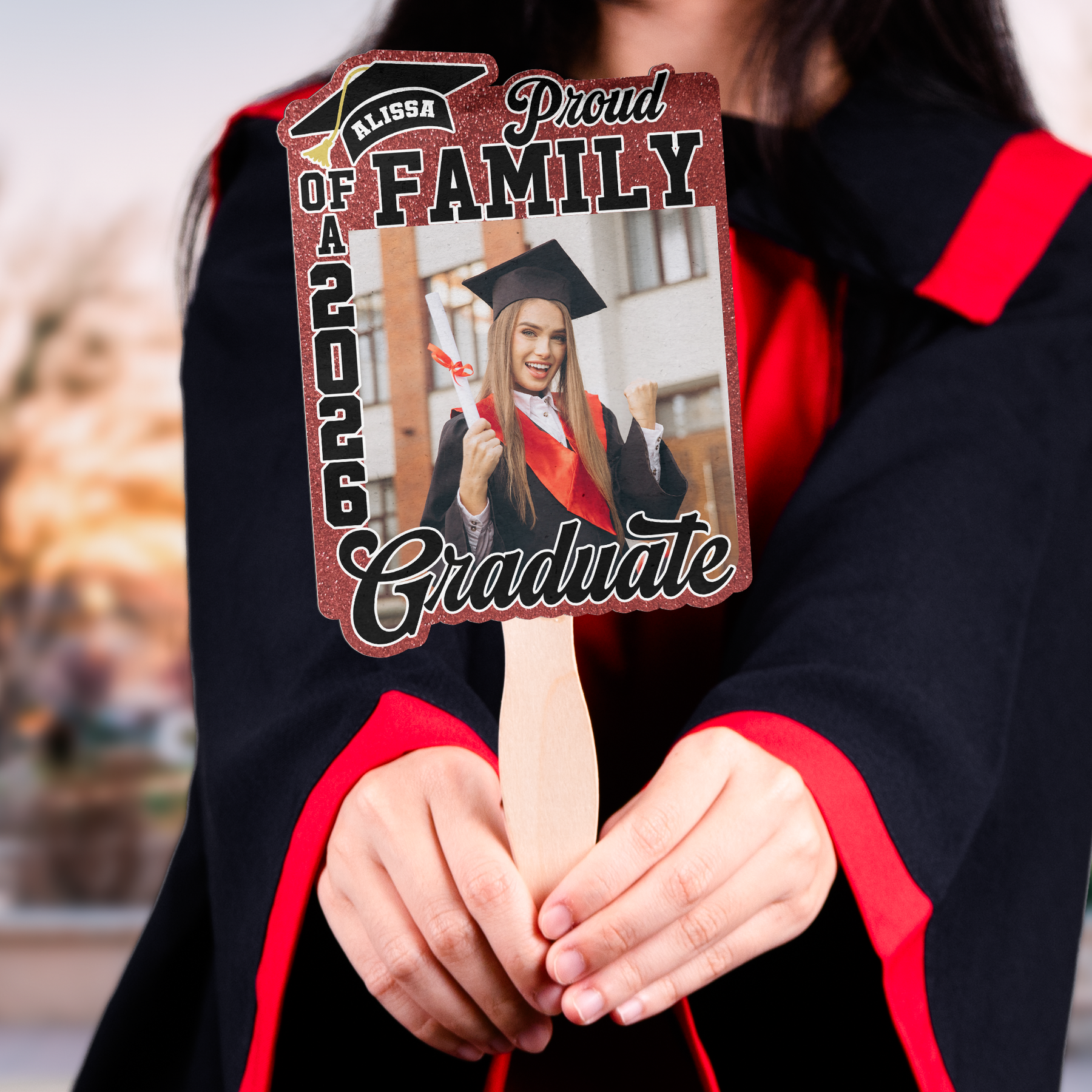 Proud Family Of Graduate - Custom Graduation Fan With Picture