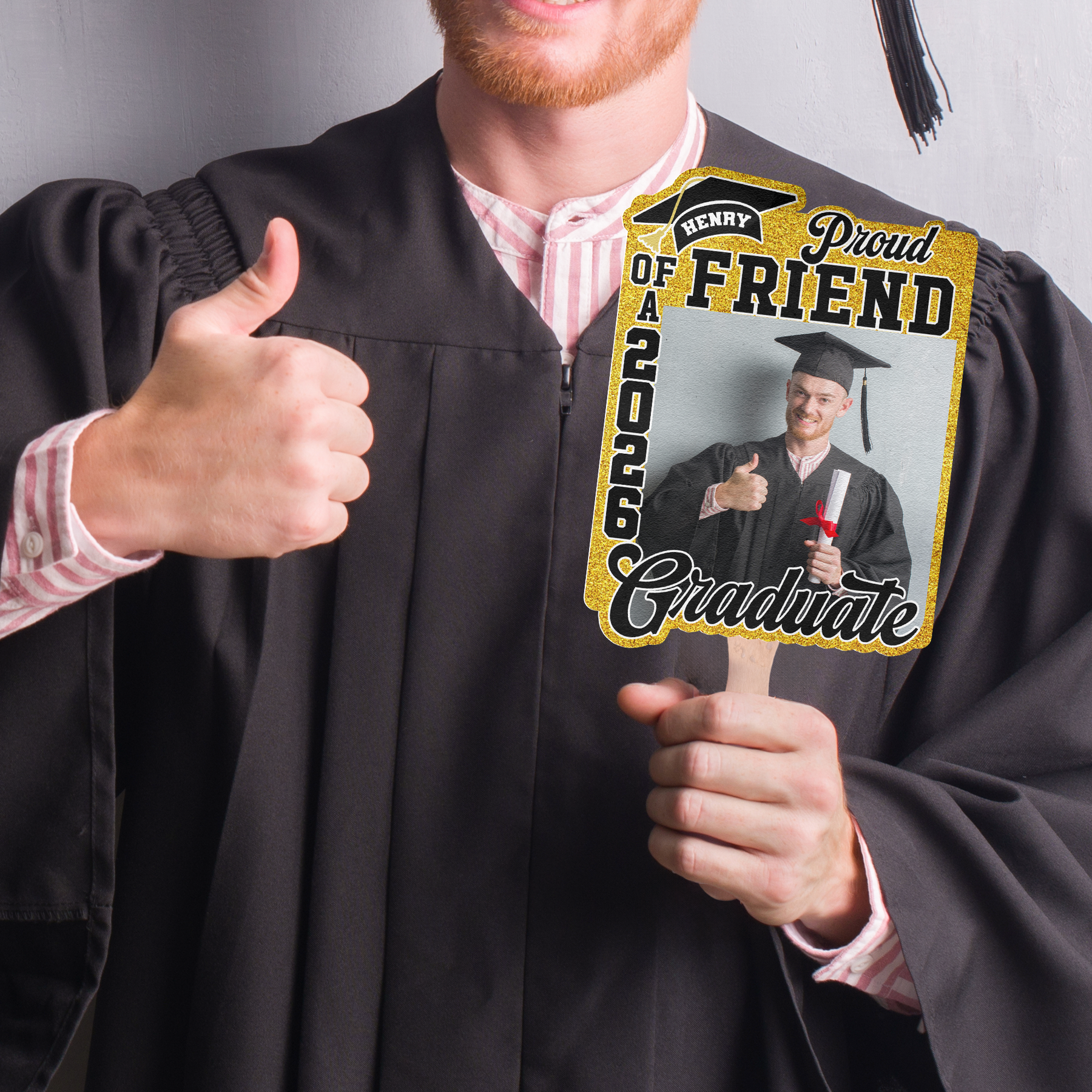 Proud Family Of Graduate - Custom Graduation Fan With Picture