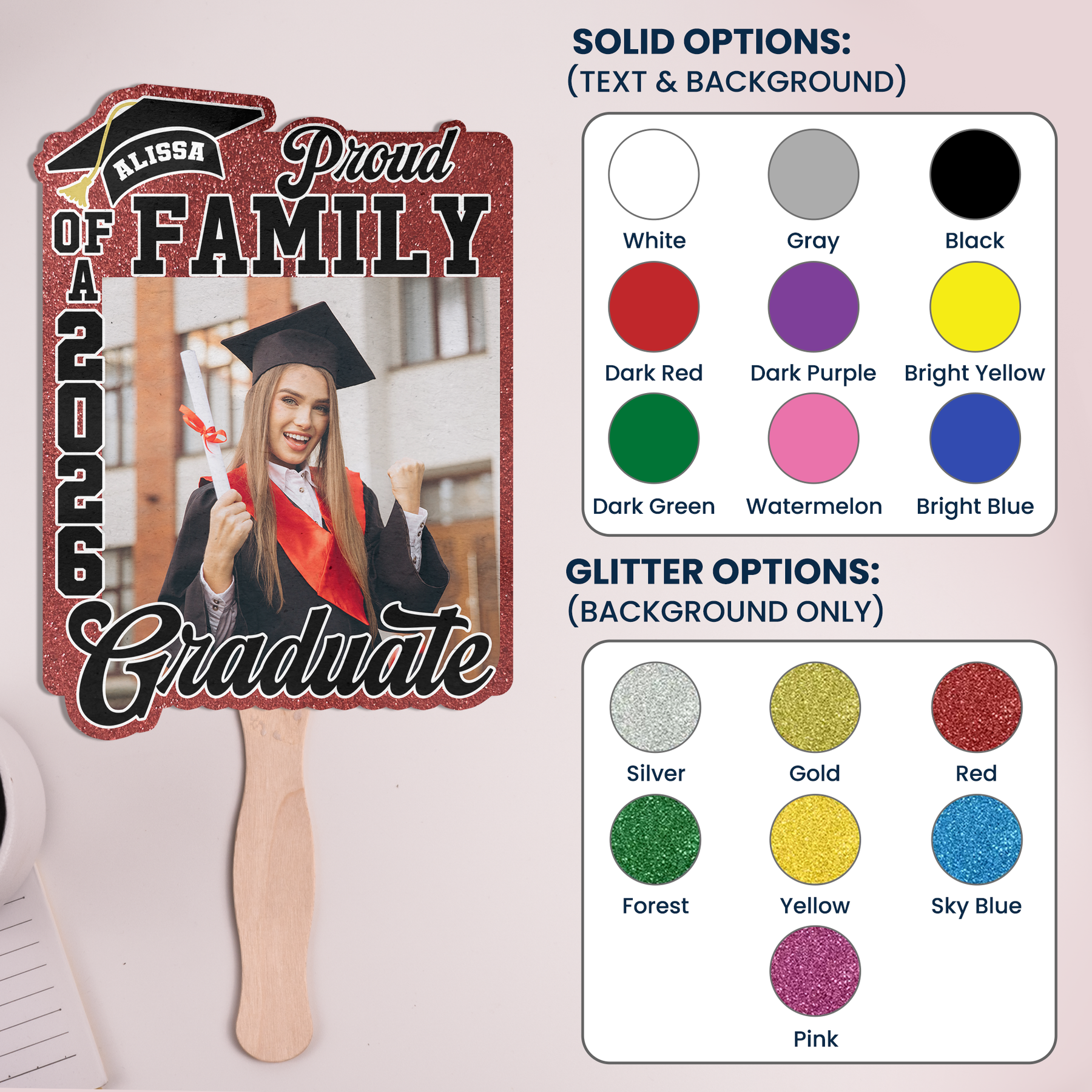 Proud Family Of Graduate - Custom Graduation Fan With Picture