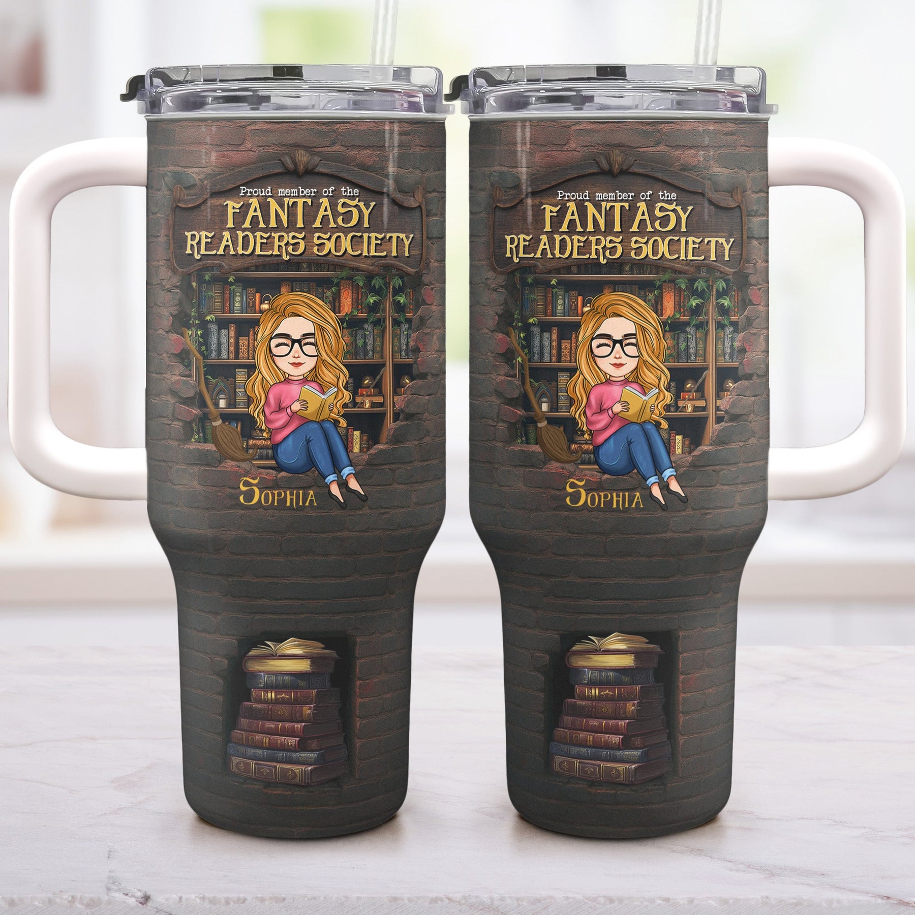 Proud Member Of The Fantasy Readers Society - Personalized 40oz Tumbler With Straw