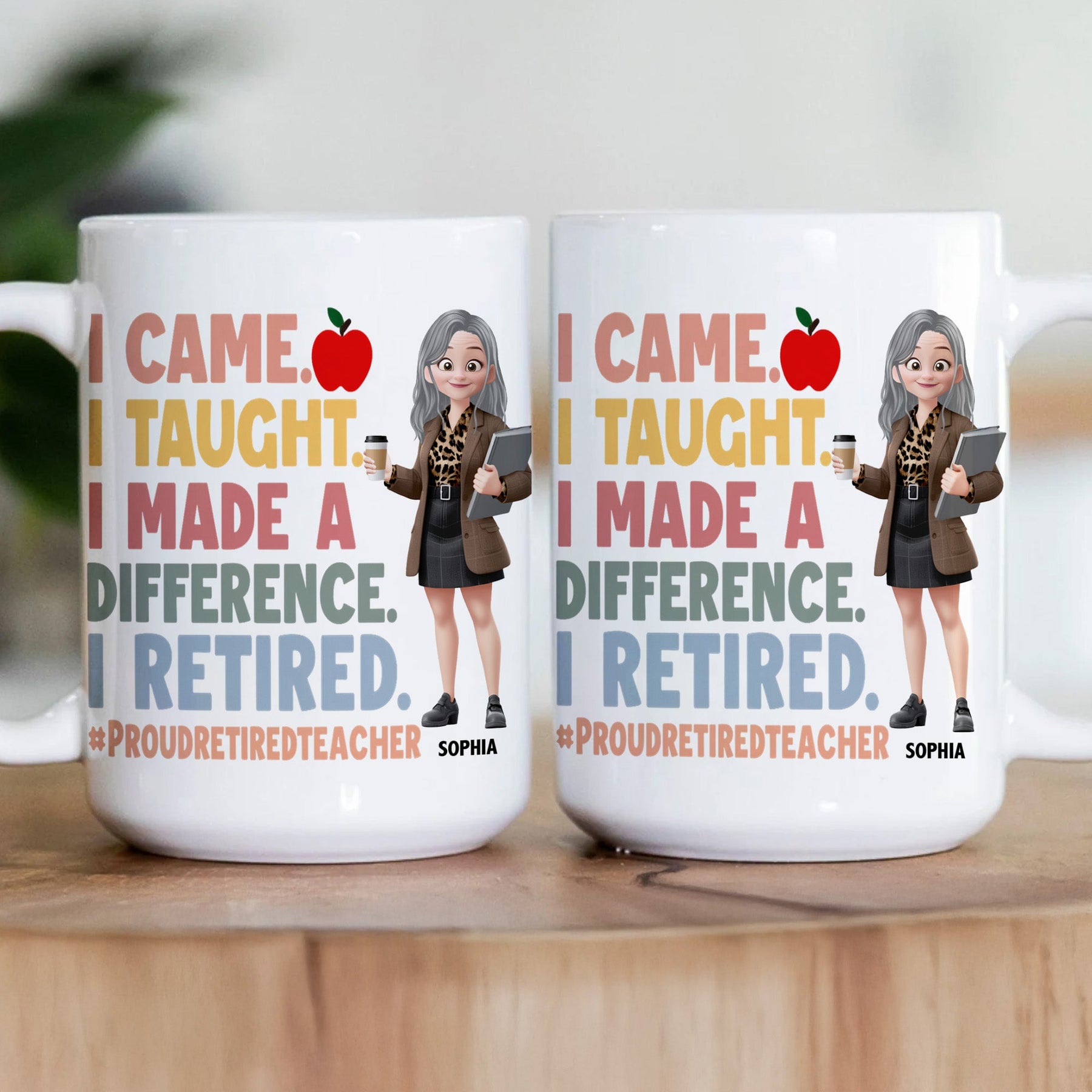 Proud Retired Teacher - Teacher Appreciation - Personalized Mug