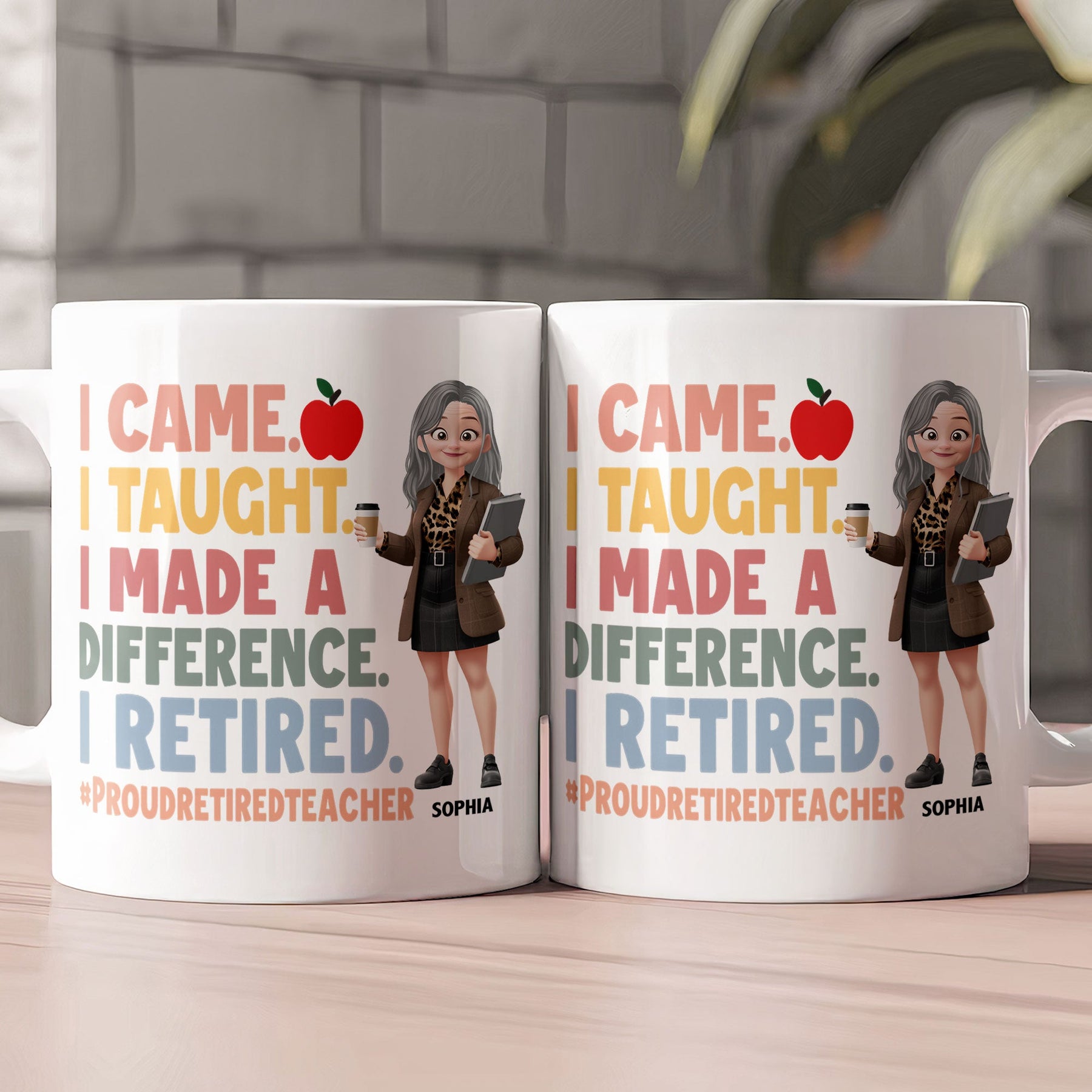 Proud Retired Teacher - Teacher Appreciation - Personalized Mug