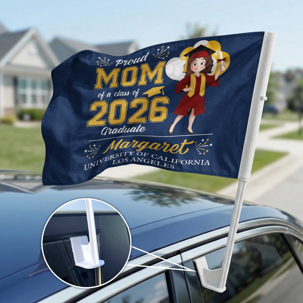 Proud Graduation - Personalized Car Flag