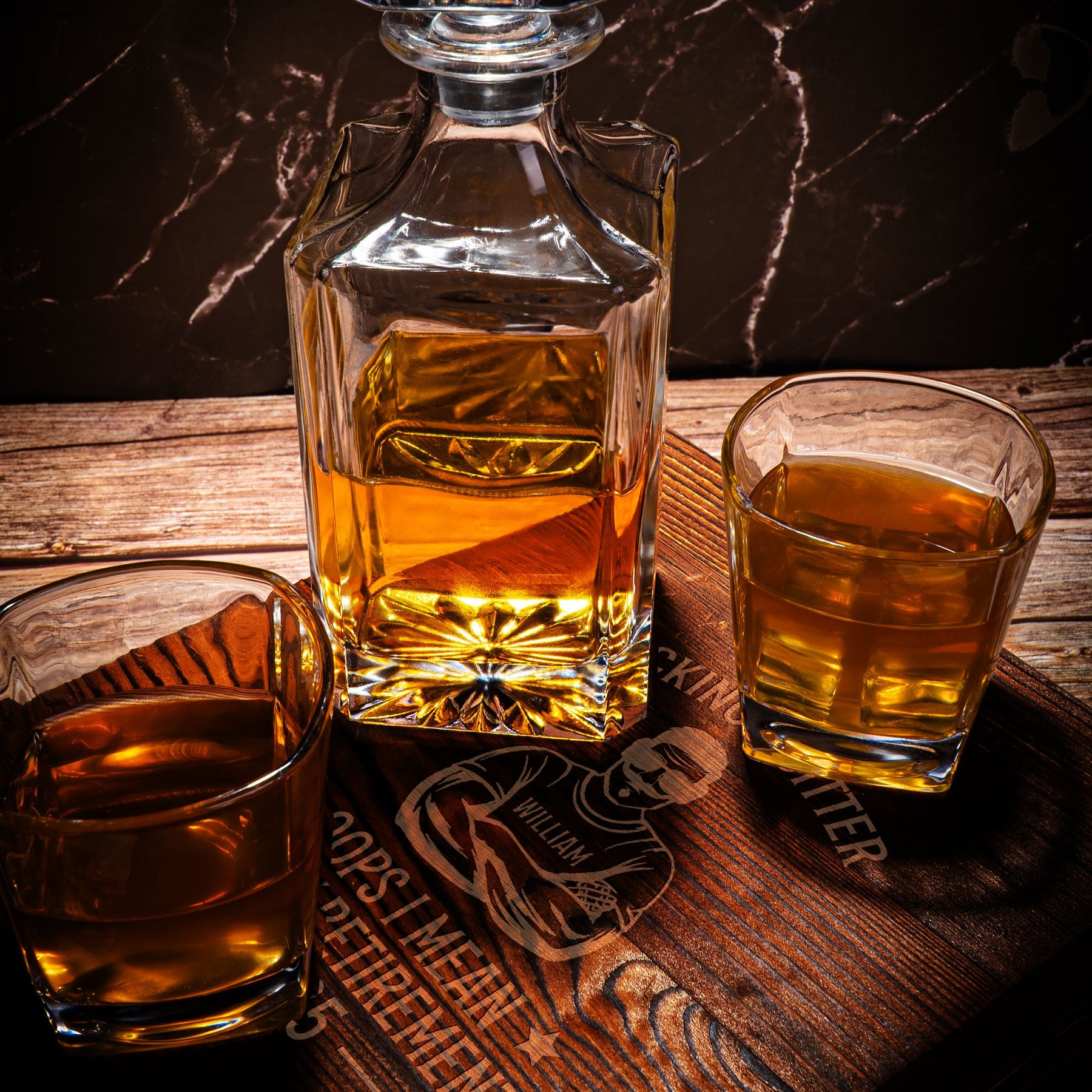 Quitter Oops I Mean Happy Retirement - Personalized Whiskey Decanter Set