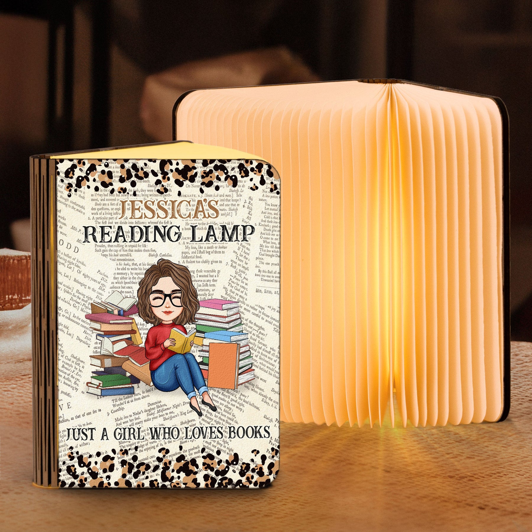 Reading Lamp Just A Girl Who Loves Books - Personalized Book Lamp