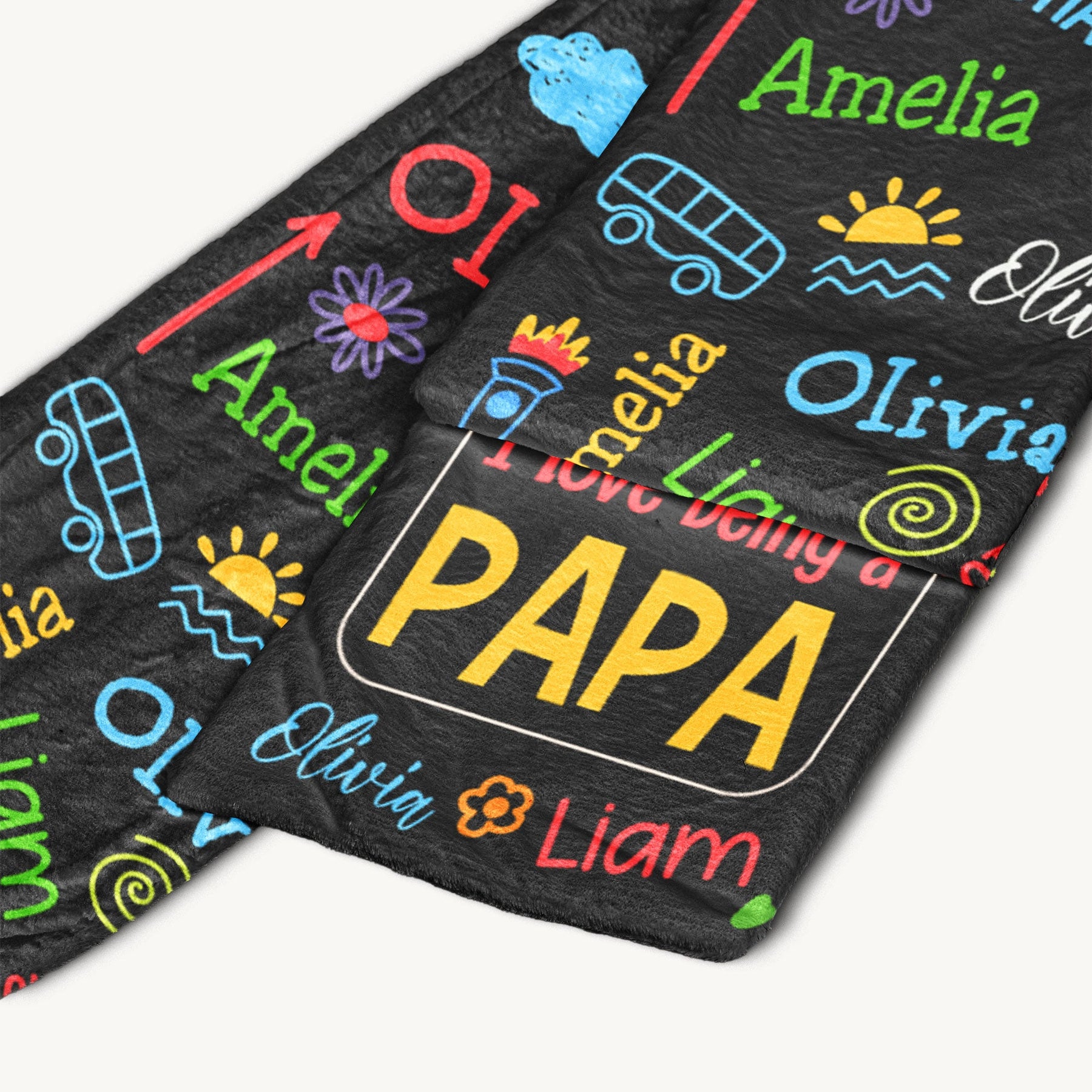 Reasons I Love Being A Papa - Personalized Fleece Scarf