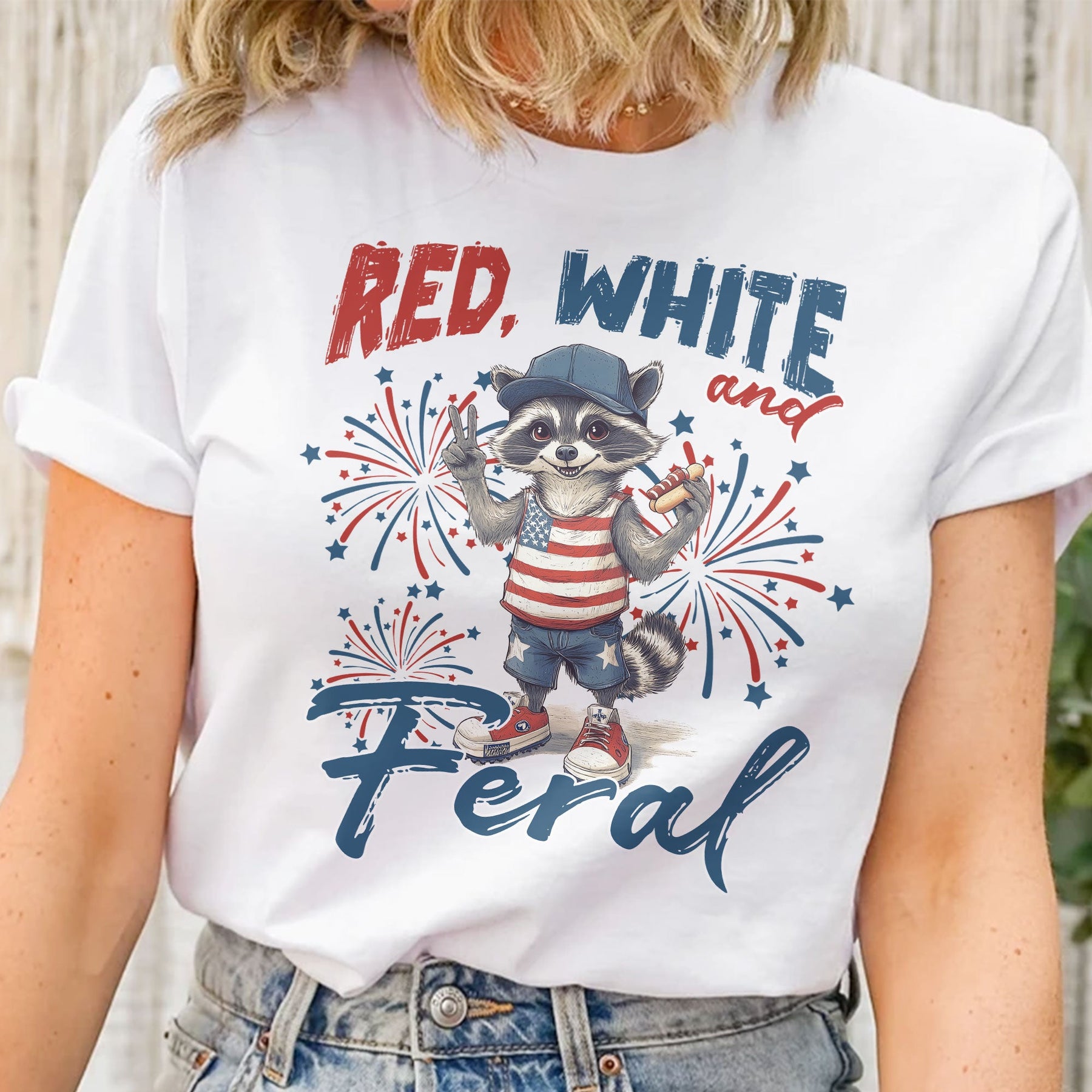 Red White And Feral/Bruh/Boujee/Goose 4th Of July - Personalized Shirt