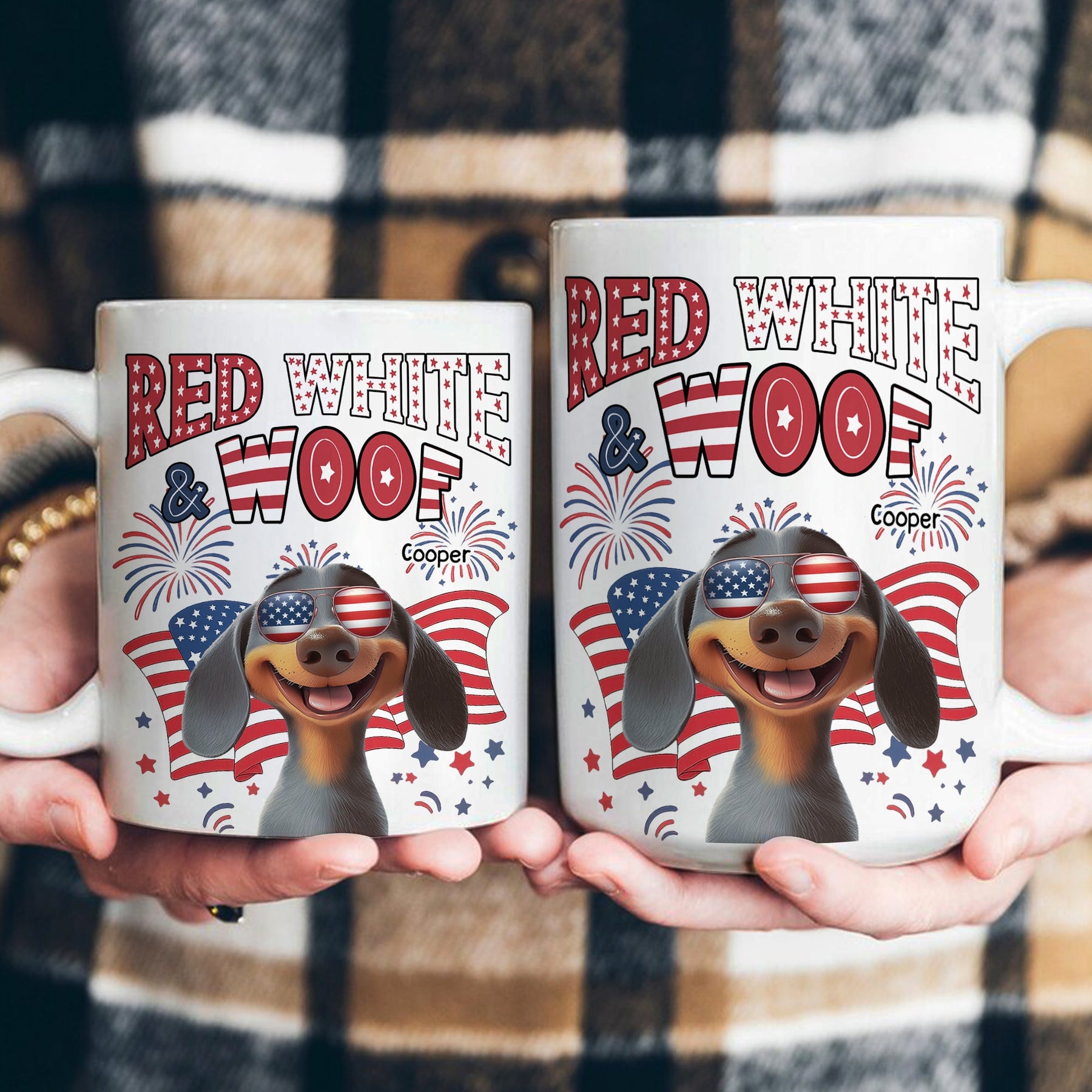 Red White Woof - Personalized Mug