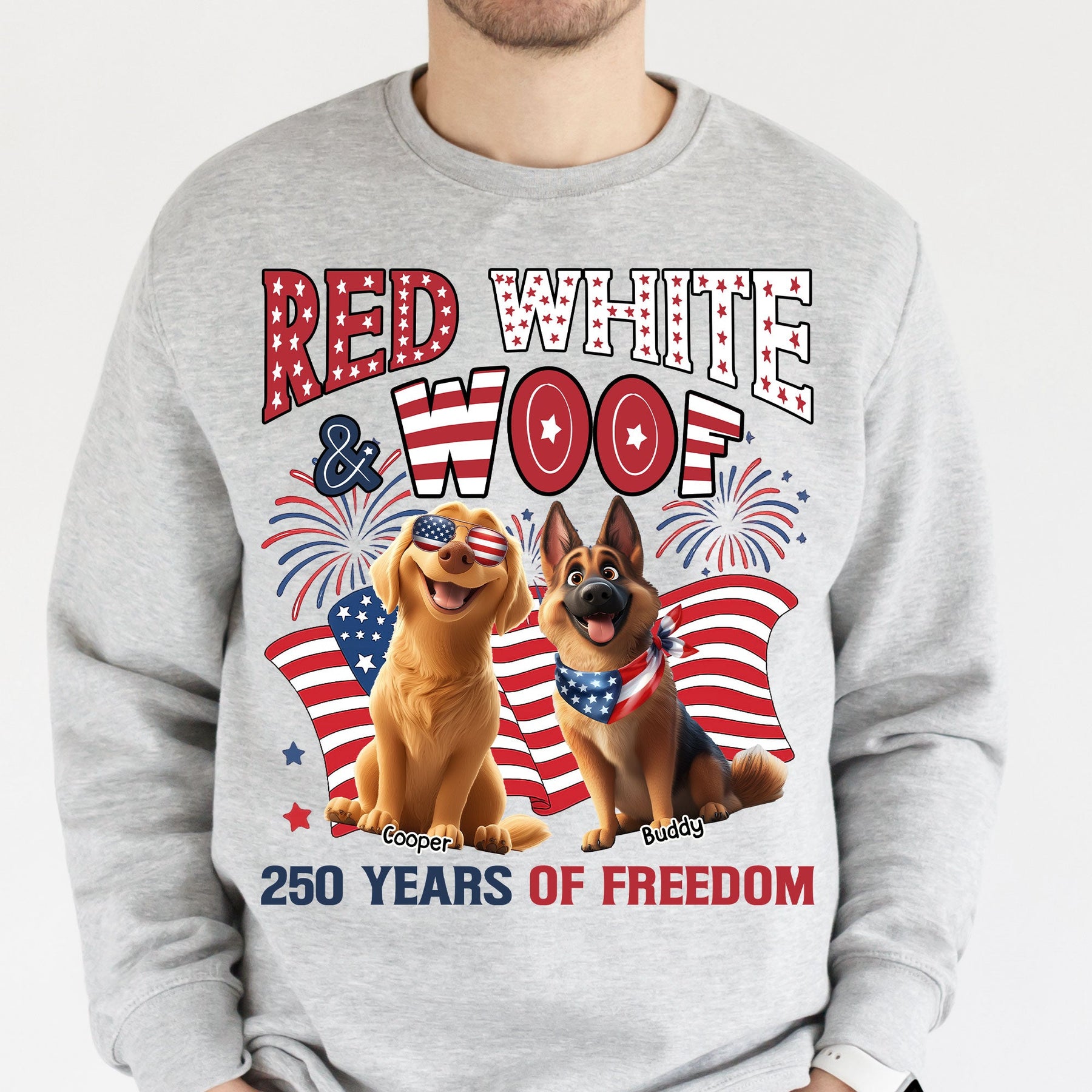 Red White & Woof 250 Years Of Freedom - Personalized Shirt