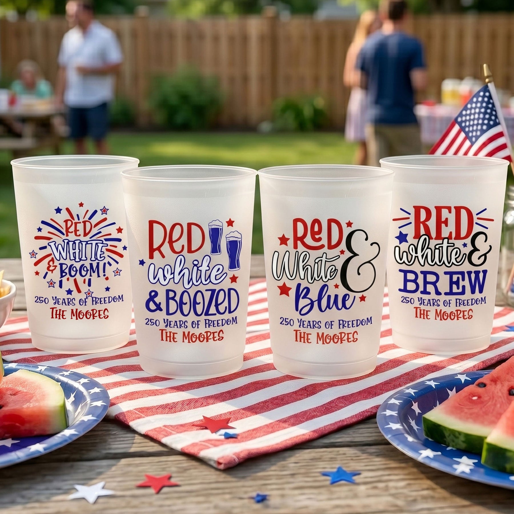 Red White & Boom - Personalized Cups