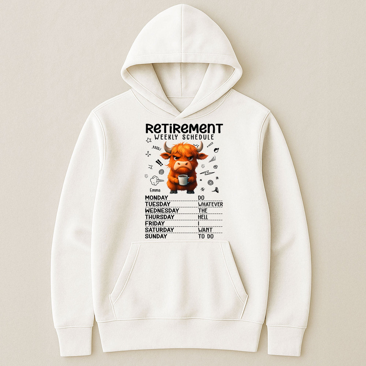 Retirement Weekly Schedule Funny Shirt - Personalized Shirt