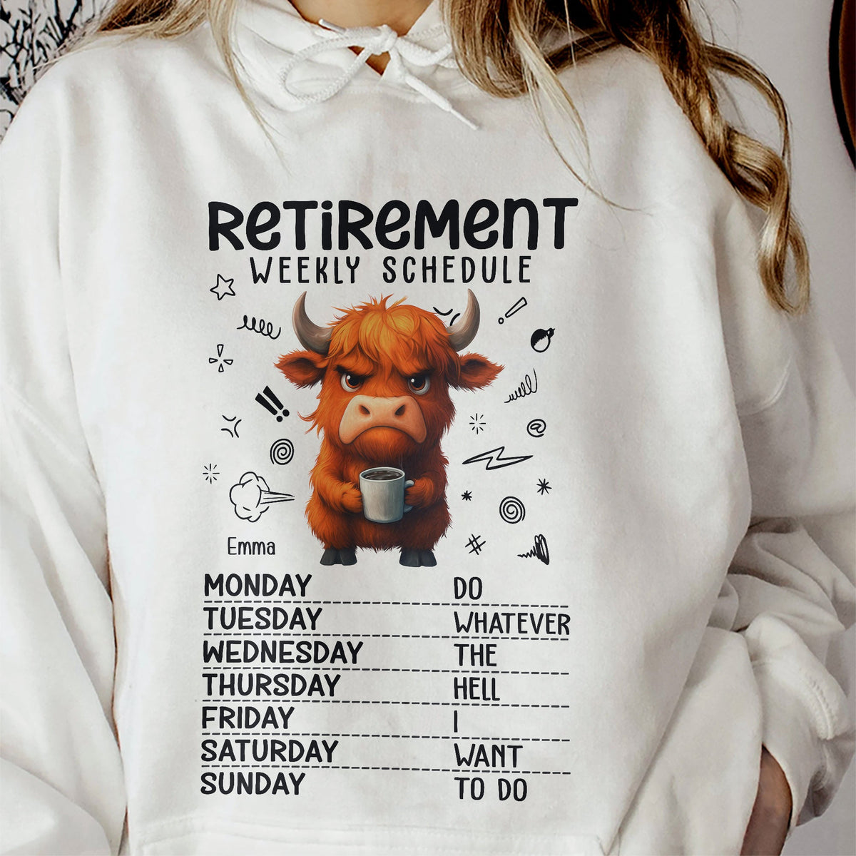 Retirement Weekly Schedule Funny Shirt - Personalized Shirt
