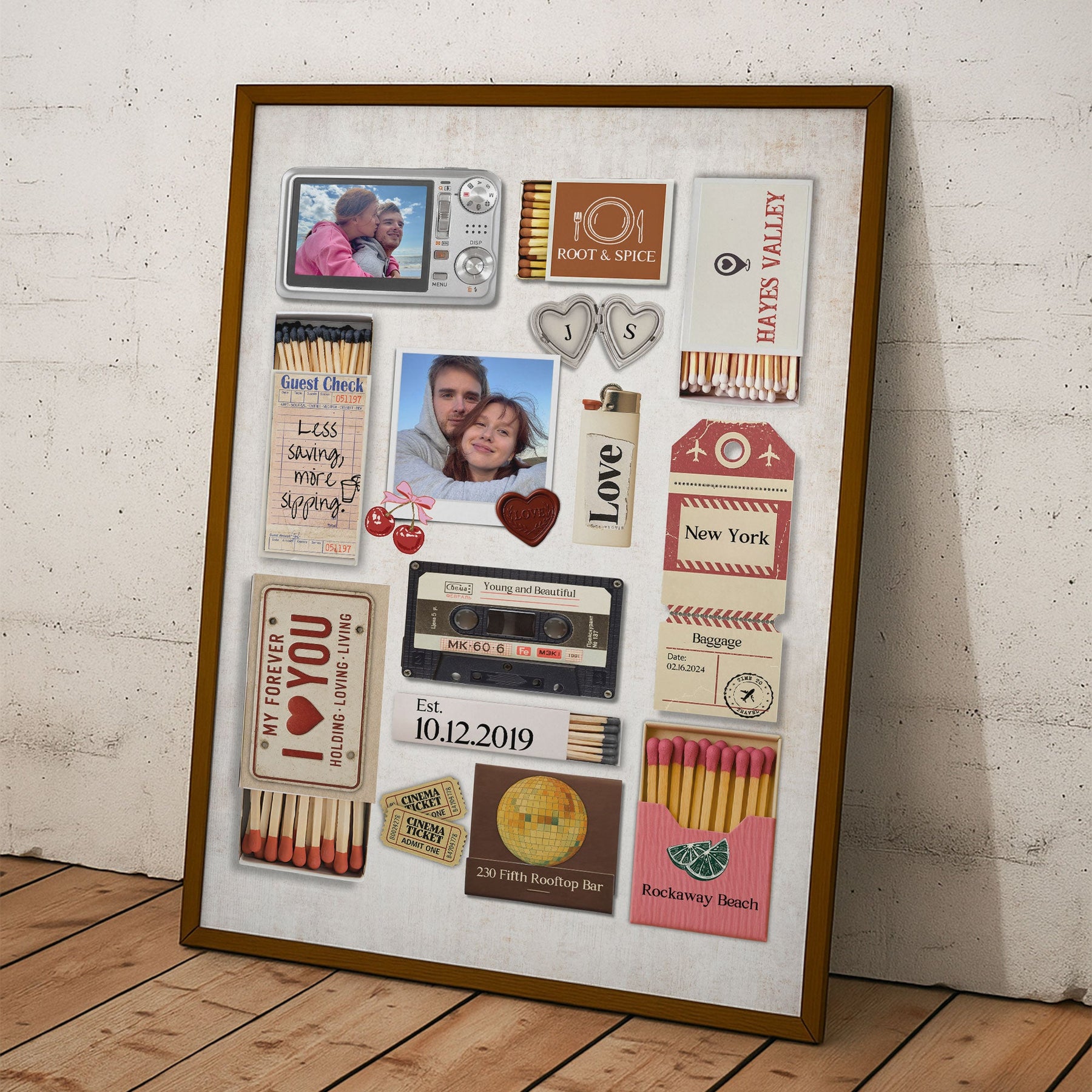 Romantic Couple - Matchbox Art - Personalized Photo Poster