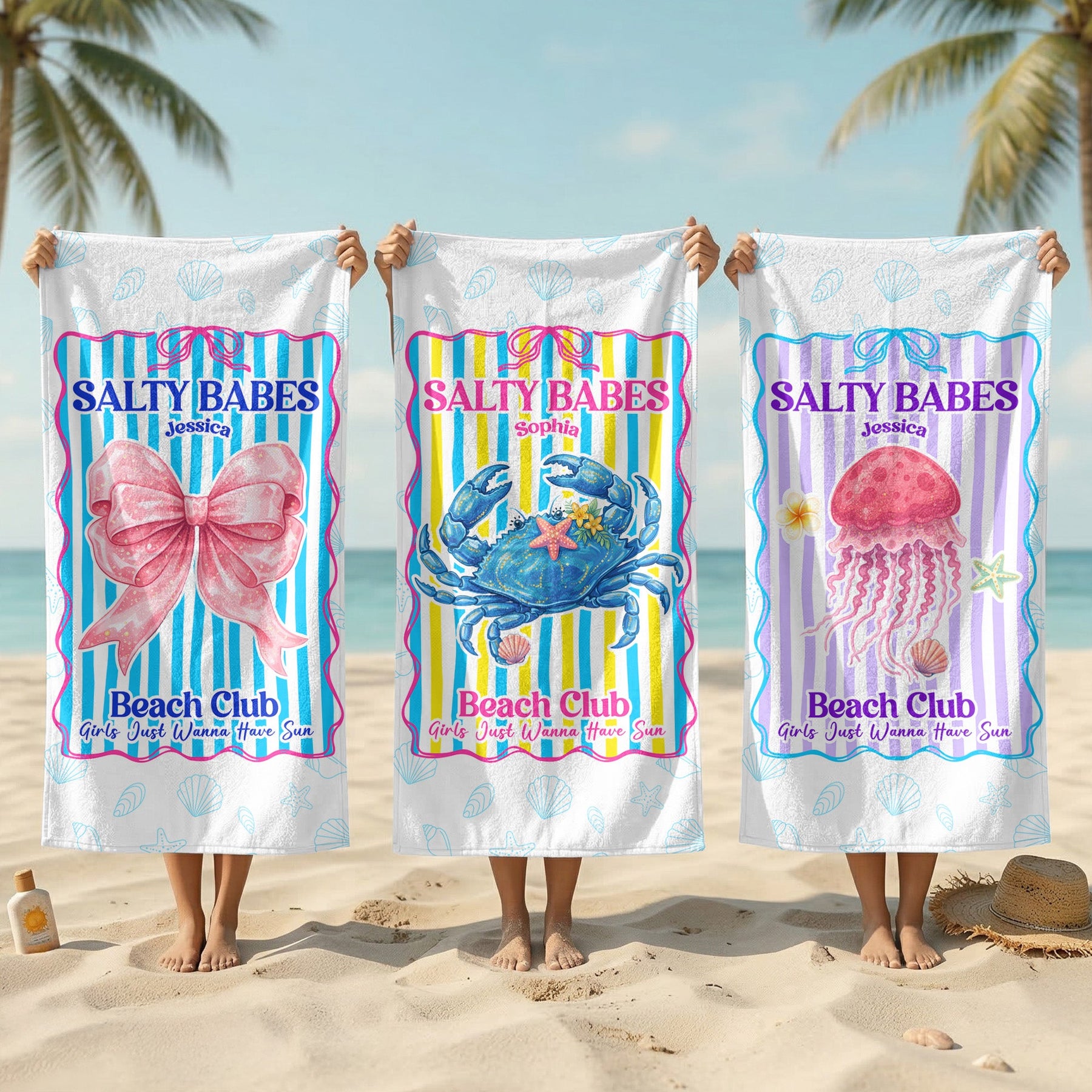 Salty Babes Beach Club - Personalized Beach Towel