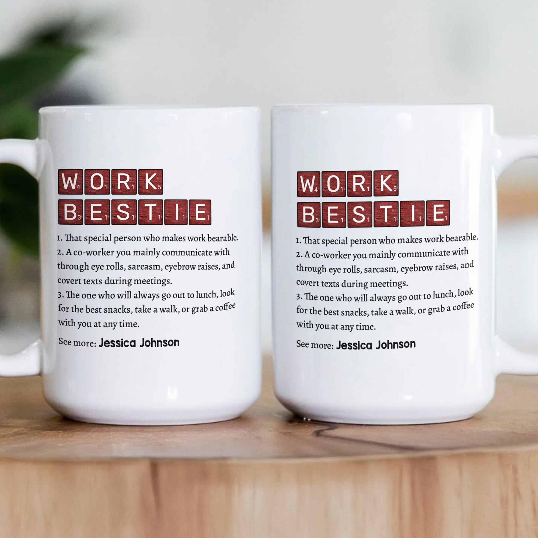 Scrabble Work Bestie - Personalized Mug