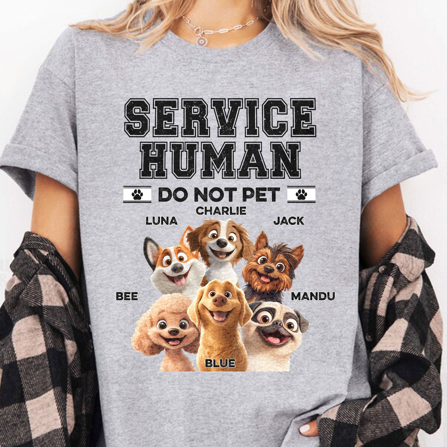 Service Human Do Not Pet Funny - Personalized Shirt
