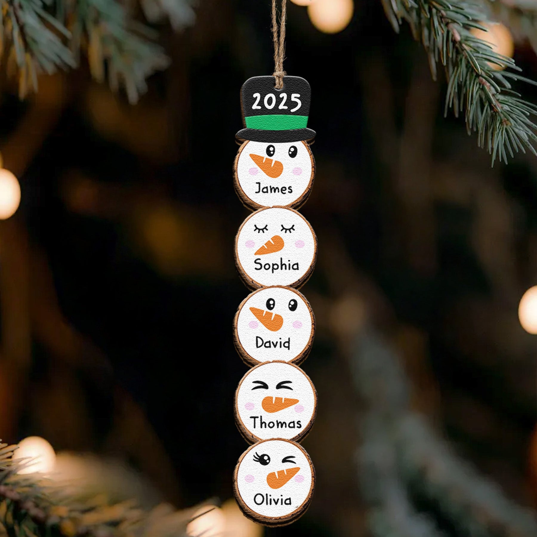 Snowman Family - Funny Family Custom Gift - Personalized Family Ornament