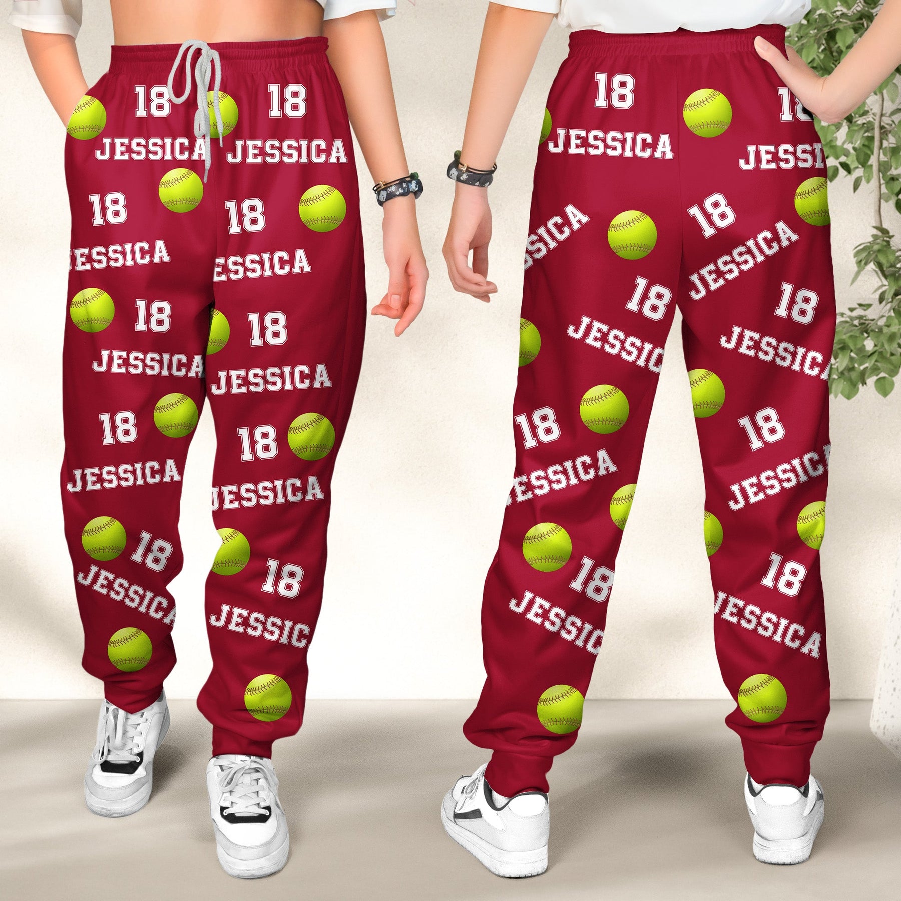 Softball Custom Name, Number - Personalized Sweatpants - Lounge Pants With Pockets, Custom Pajama Pants, Jogger Sweatpants, Gift For Her