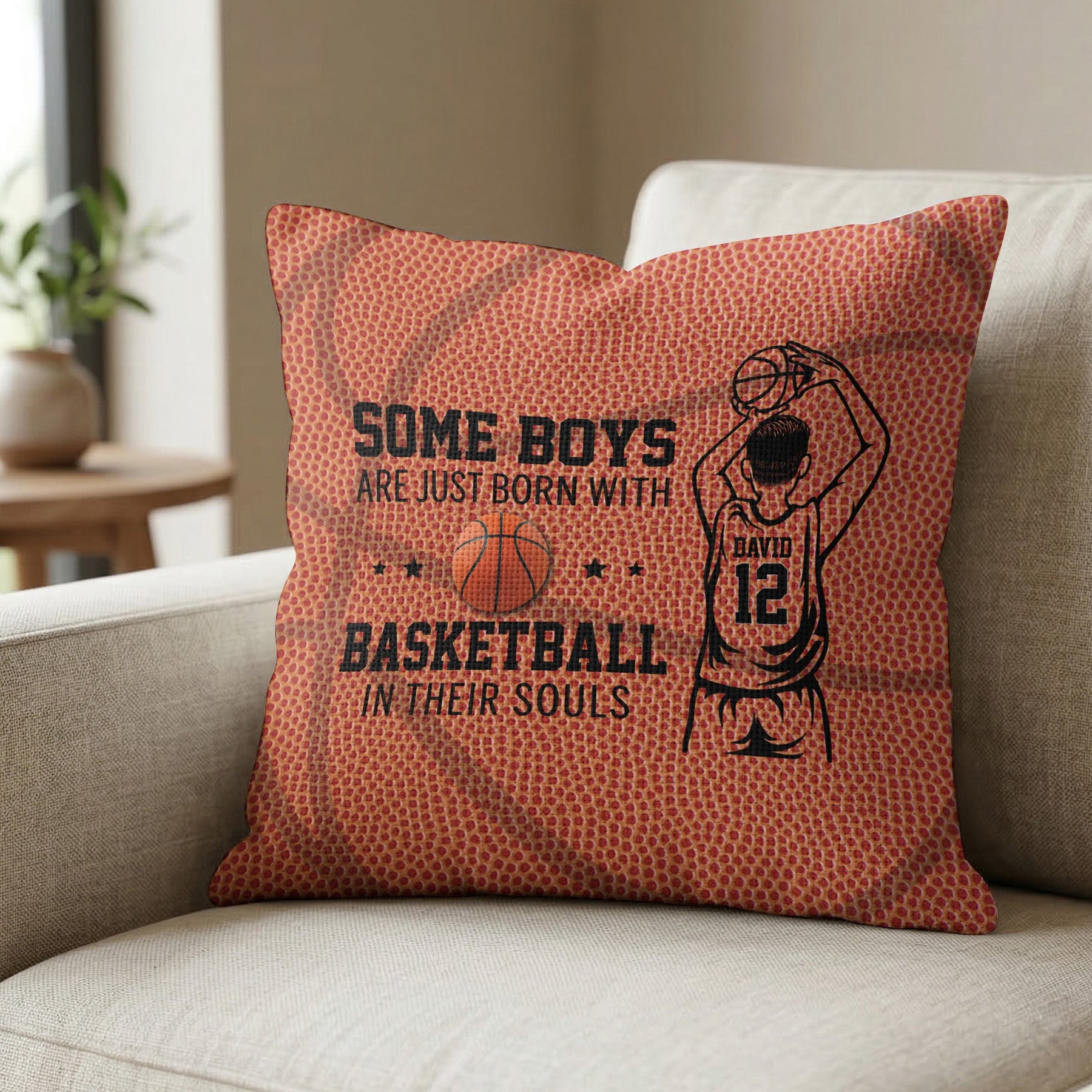 Some Boys Are Just Born With Basketball In Their Souls - Personalized Pillow Cover