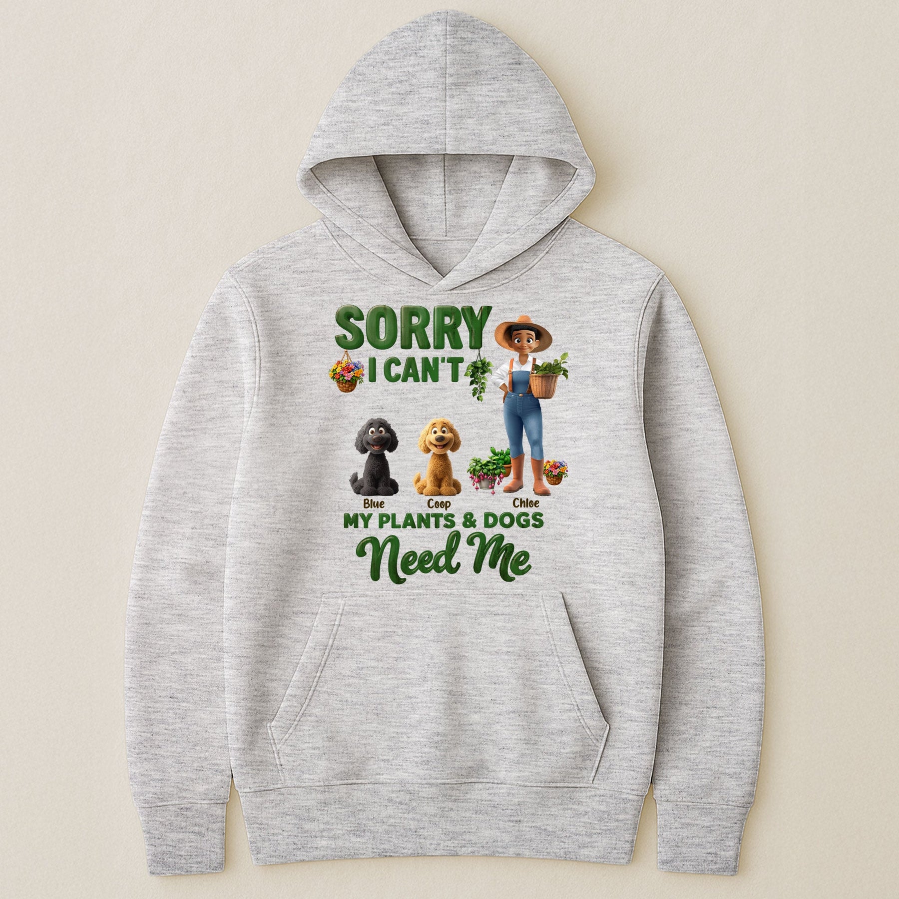 Sorry I Can't My Plants And Dogs Need Me Gardener Funny Gift - Personalized Shirt