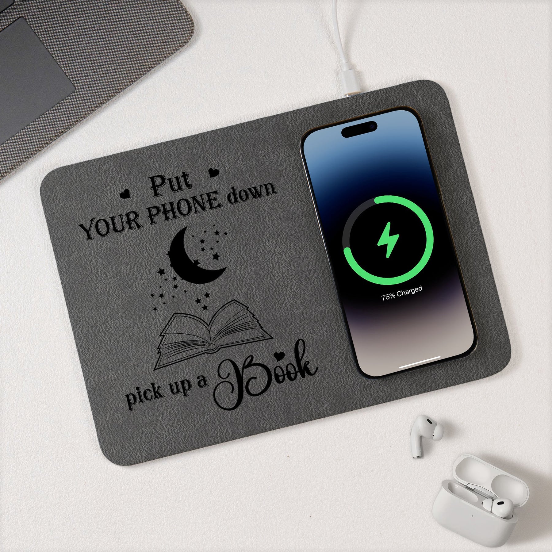 Sorry I'm Booked Funny Book Lover - Personalized Charging Pad