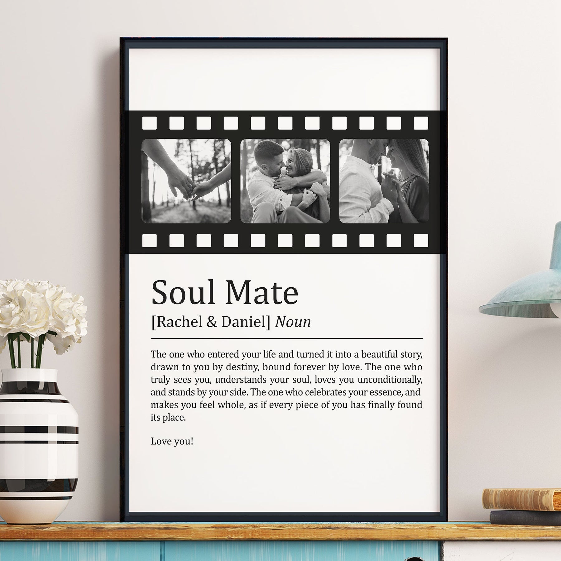 Soul Mate Definition - Custom Photo For Lovers, Couples - Personalized Photo Poster