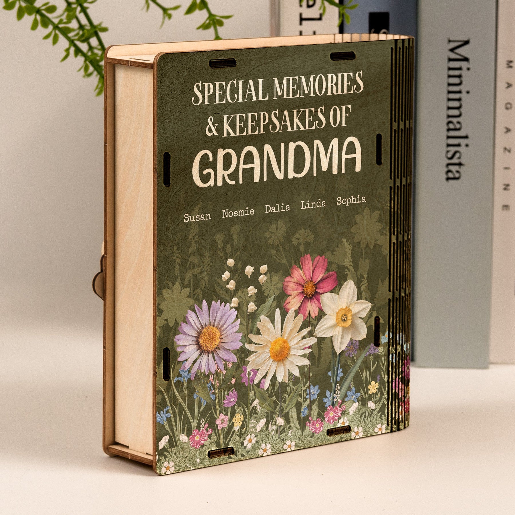 Special Memories & Keepsakes Of Grandma - Personalized Wooden Book Box