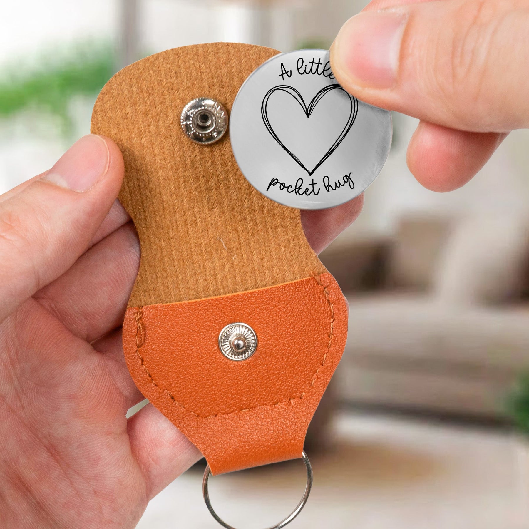 Spicy Pocket Hug For Him - I Love Your Face Especially When It's Between My Legs - Personalized Leather Pocket Hug