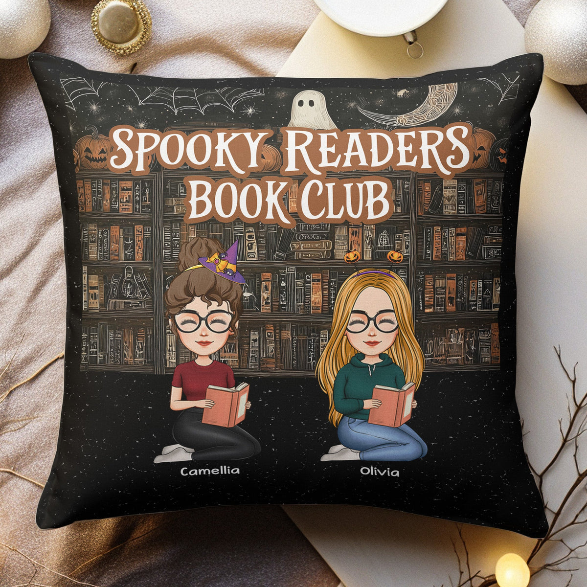 Spooky Book Club - Personalized Pillow (Insert Included)