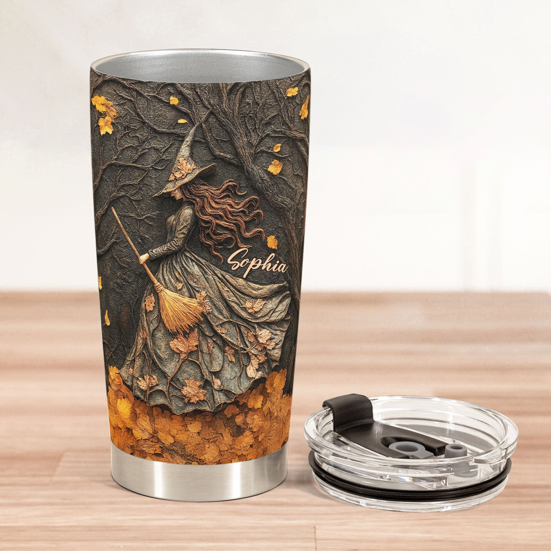 Spooky Witch Art Print - Personalized Tumbler Cup
