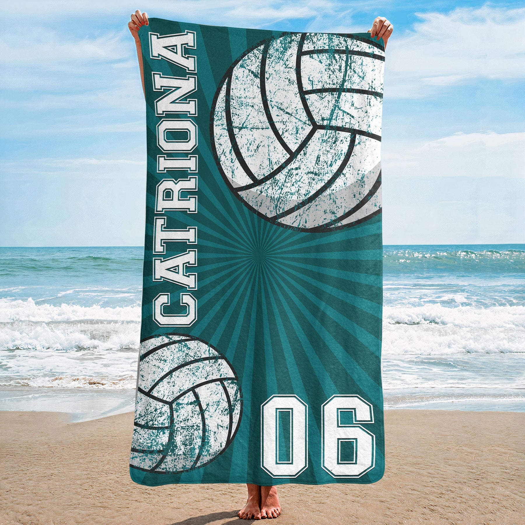 Sport Custom Name, Number - Personalized Quick-Dry Beach Towel