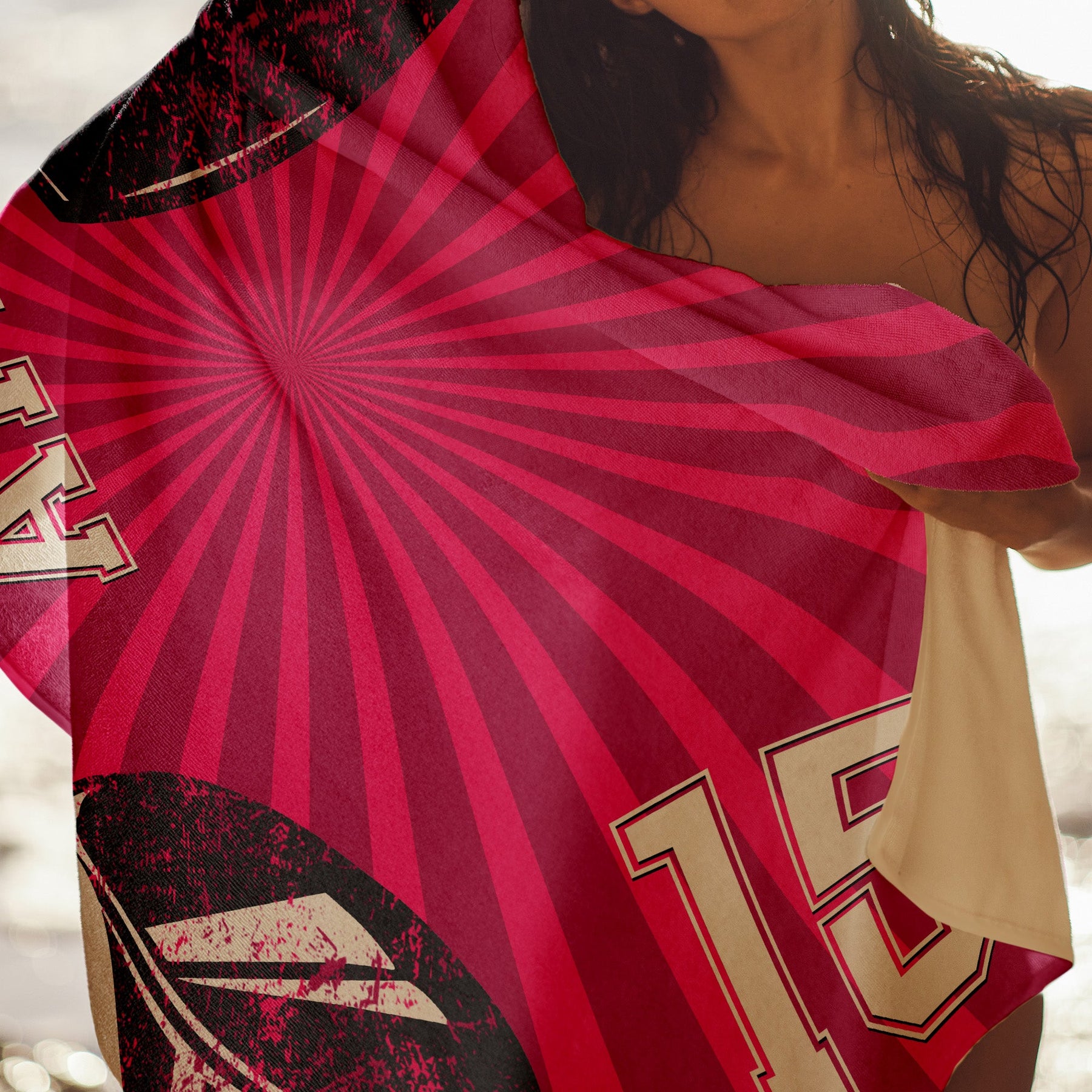 Sport Custom Name, Number - Personalized Quick-Dry Beach Towel