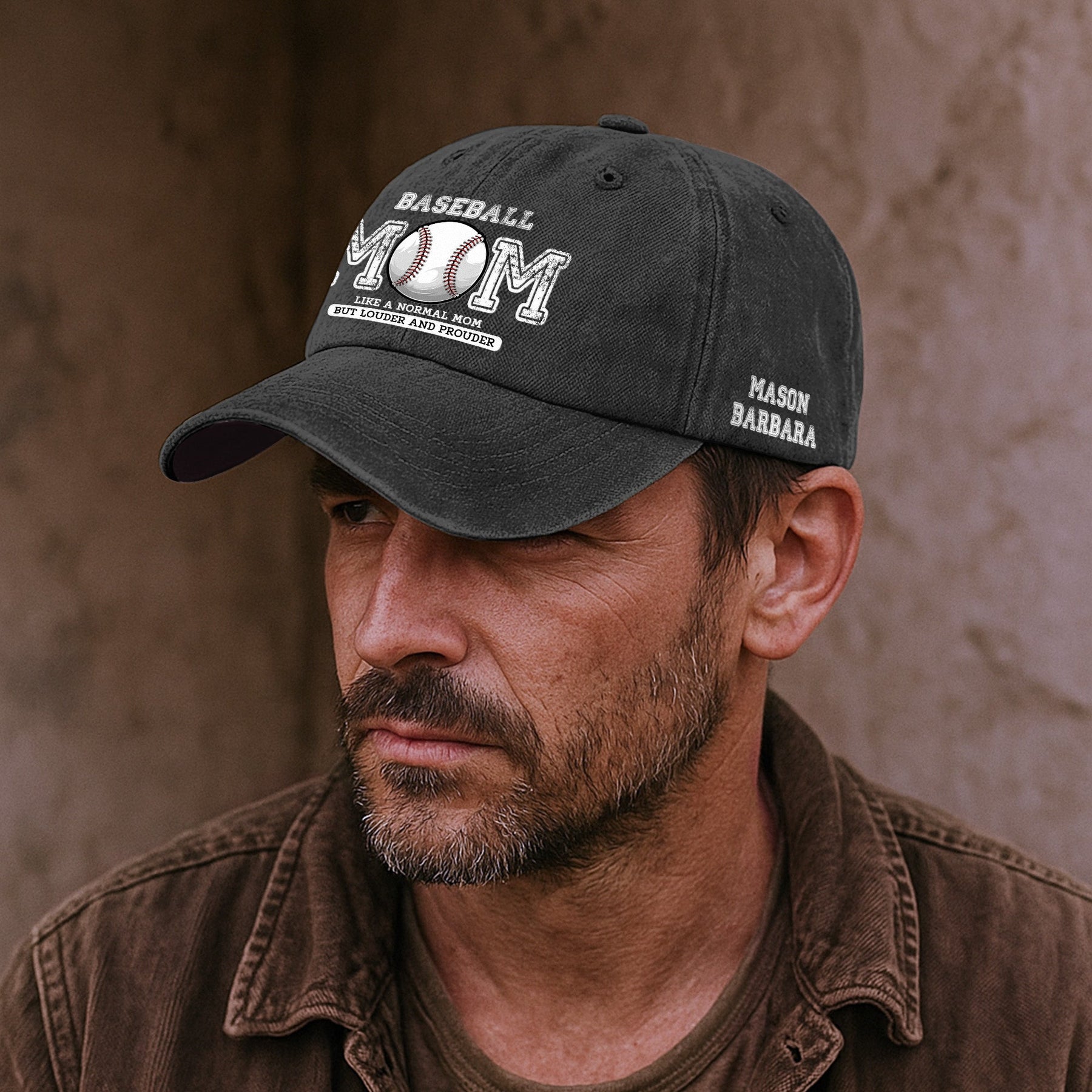 Sport Mom Dad Proud Basketball, Baseball, Football - Personalized Distressed Denim Cap