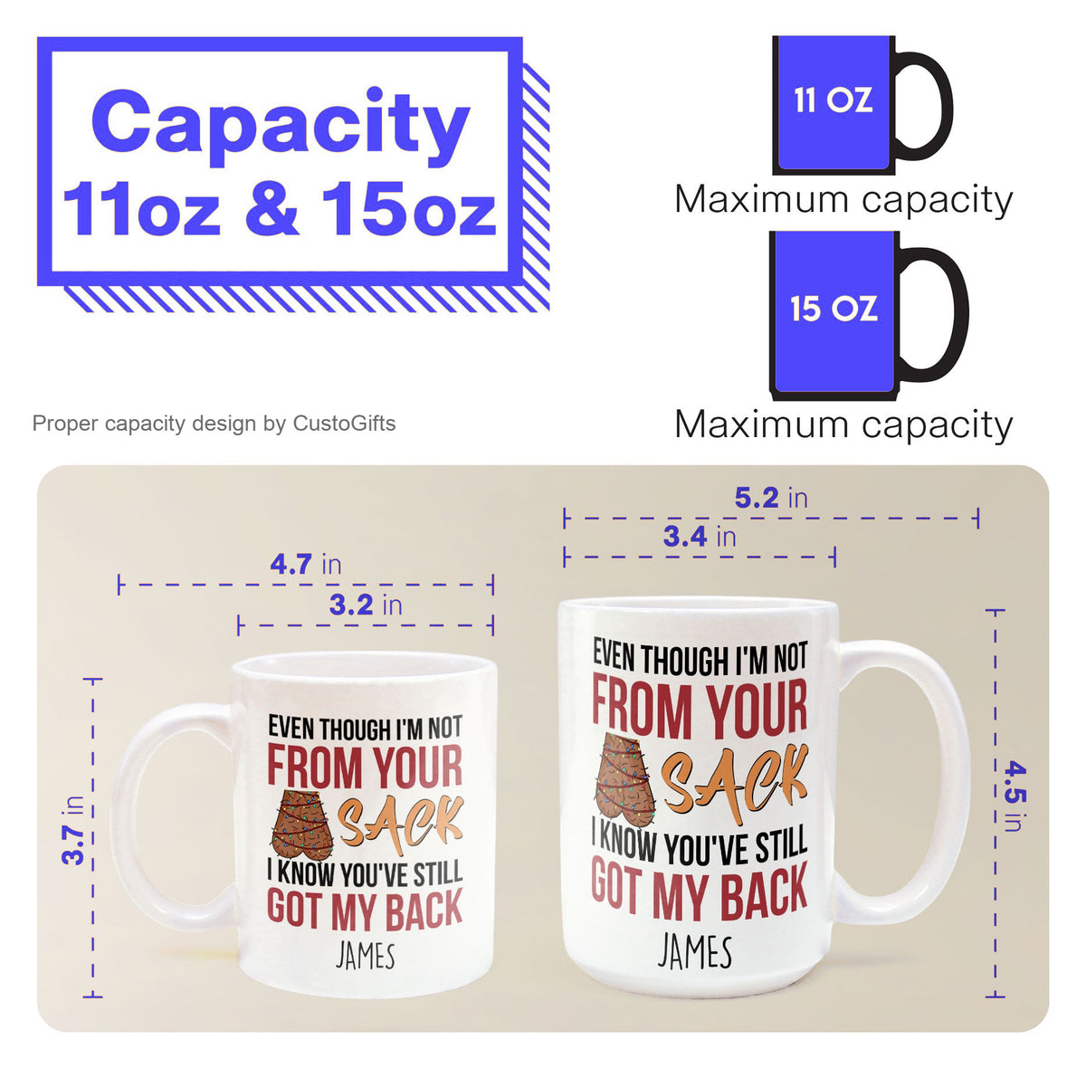 Step Dad You've Still Got My Back Funny Mug - Personalized Mug