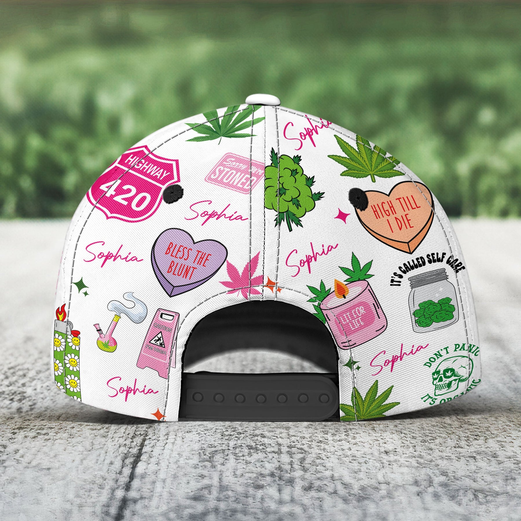 Stoner Girl Cannabis Cake Pink - Personalized Classic Cap