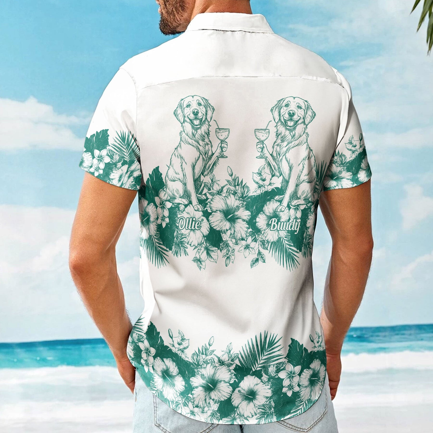 Summer Drinking With Dog - Personalized Hawaiian Shirt