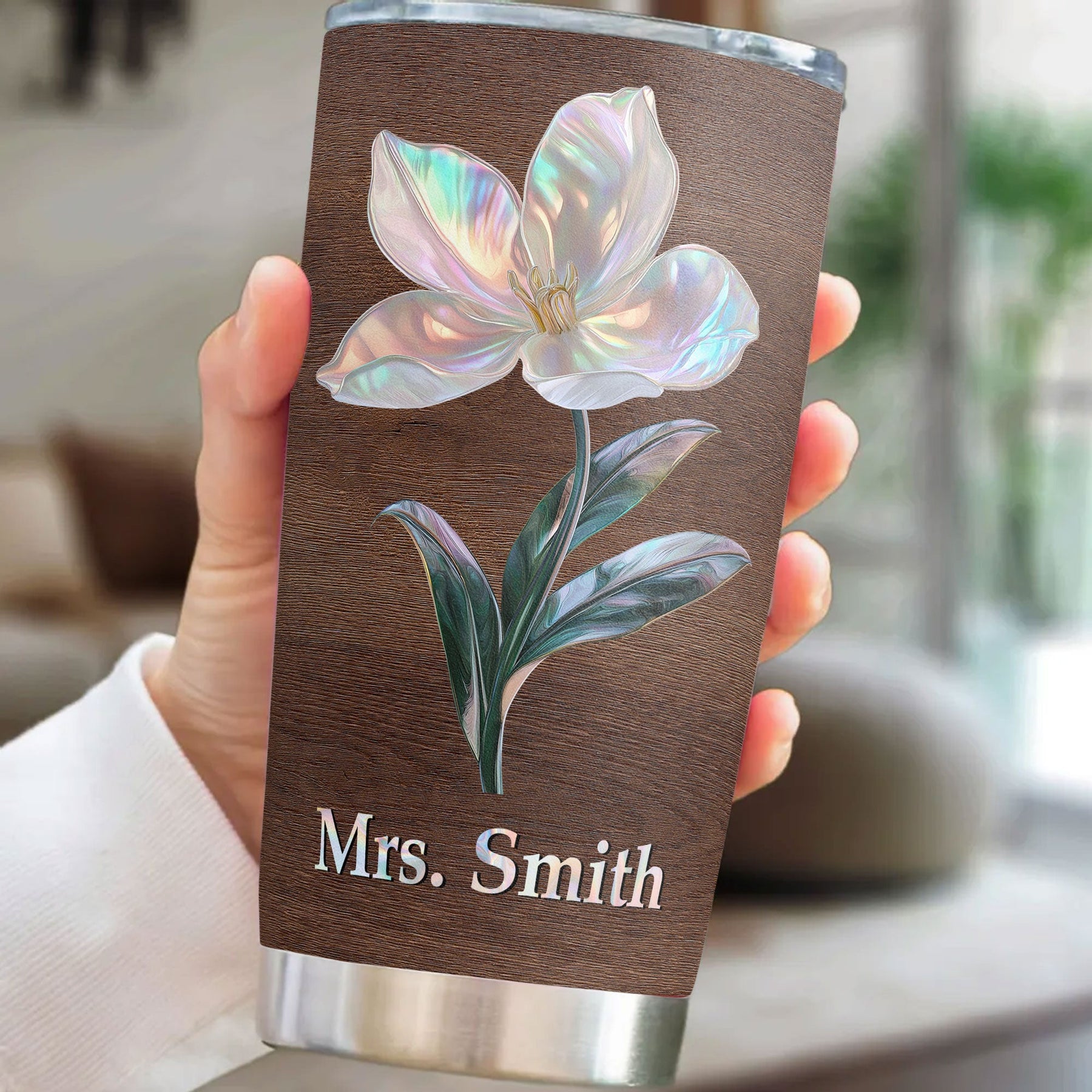 Teach Them Love Them Watch Them Grow Birth Month Flower - Personalized Tumbler Cup