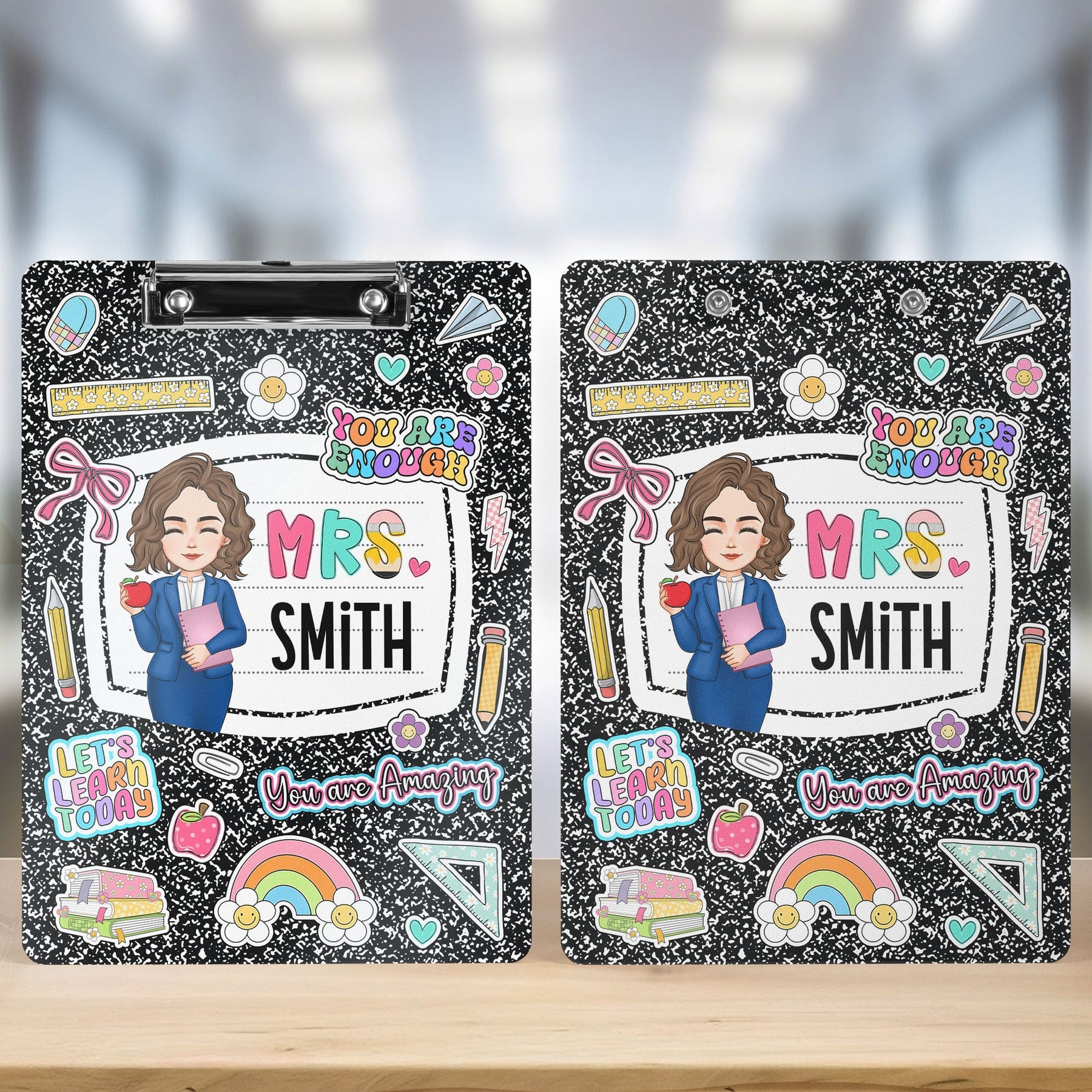 Teacher Back To School Gift Composition Book Design - Personalized Acrylic Clipboard