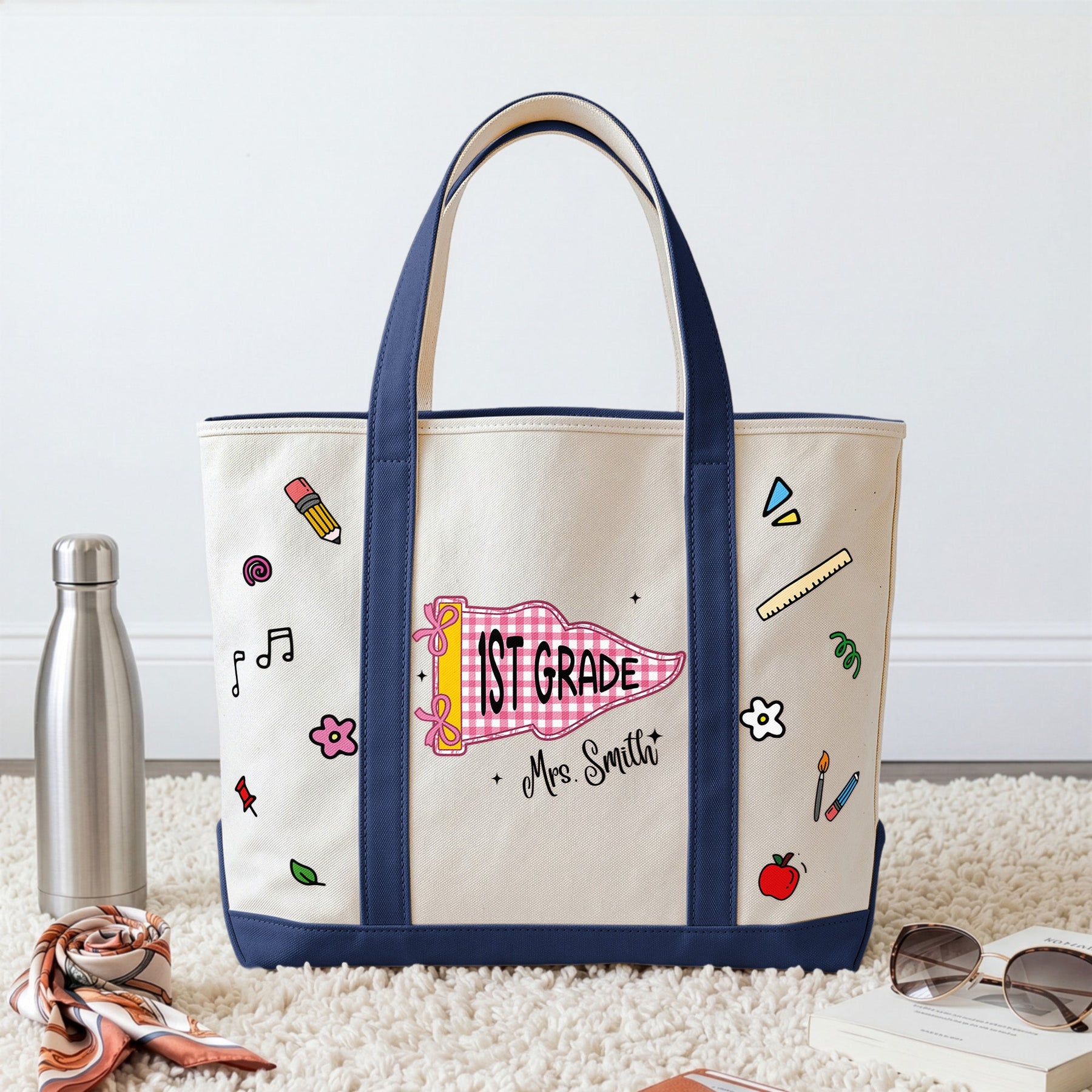 Teacher Pennant Flag - Personalized Tote Bag