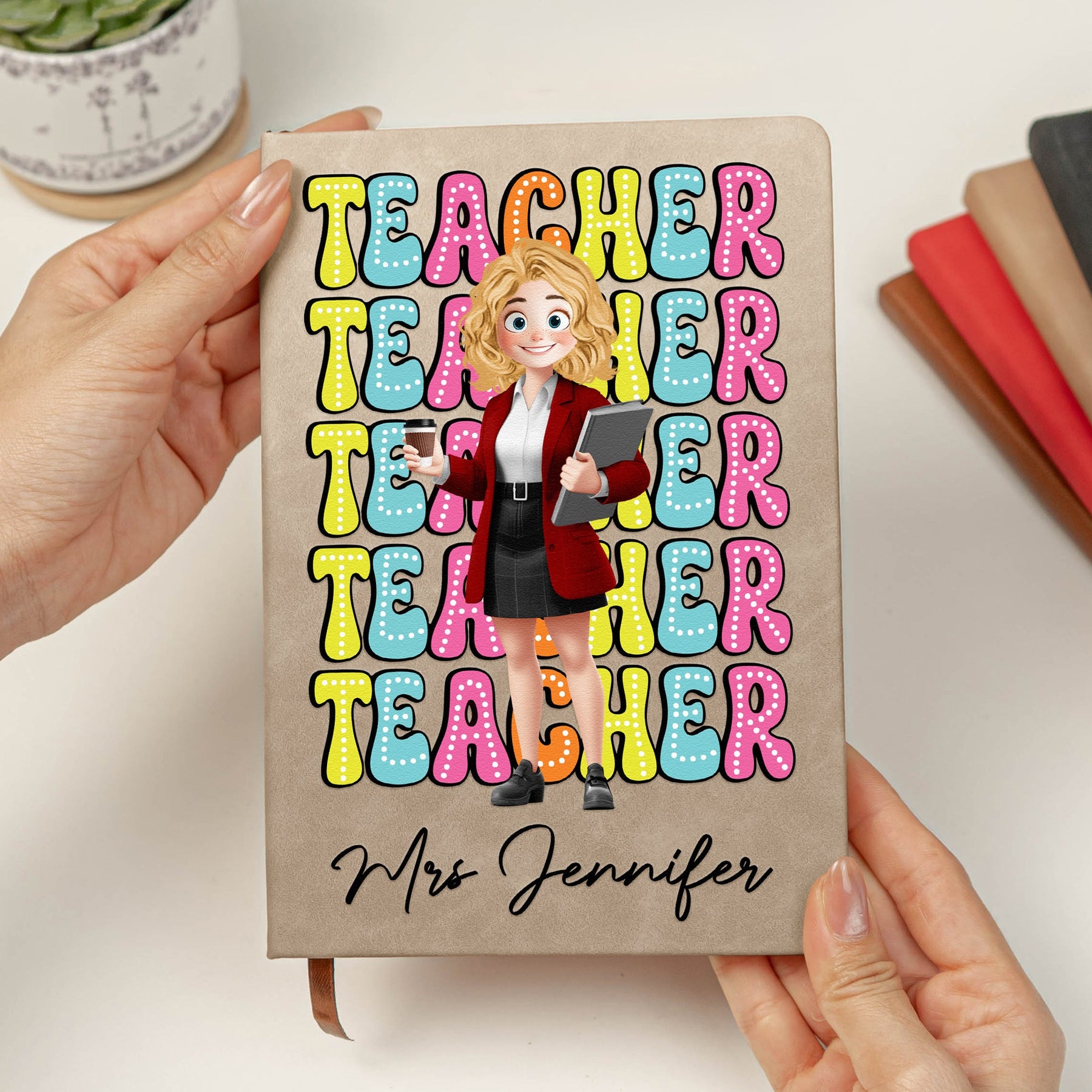 Teacher Cartoon Version - Personalized Journal