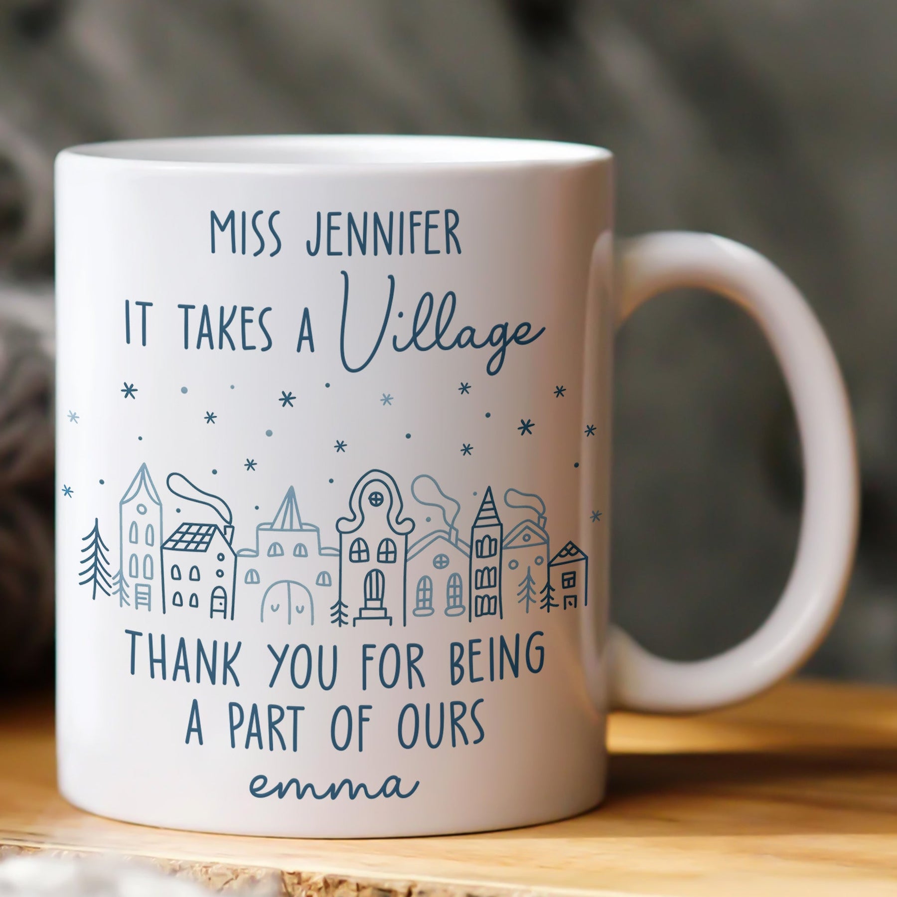 Thank You Exchange Gift For Team, Employee Appreciation It Takes A Village - Personalized Mug