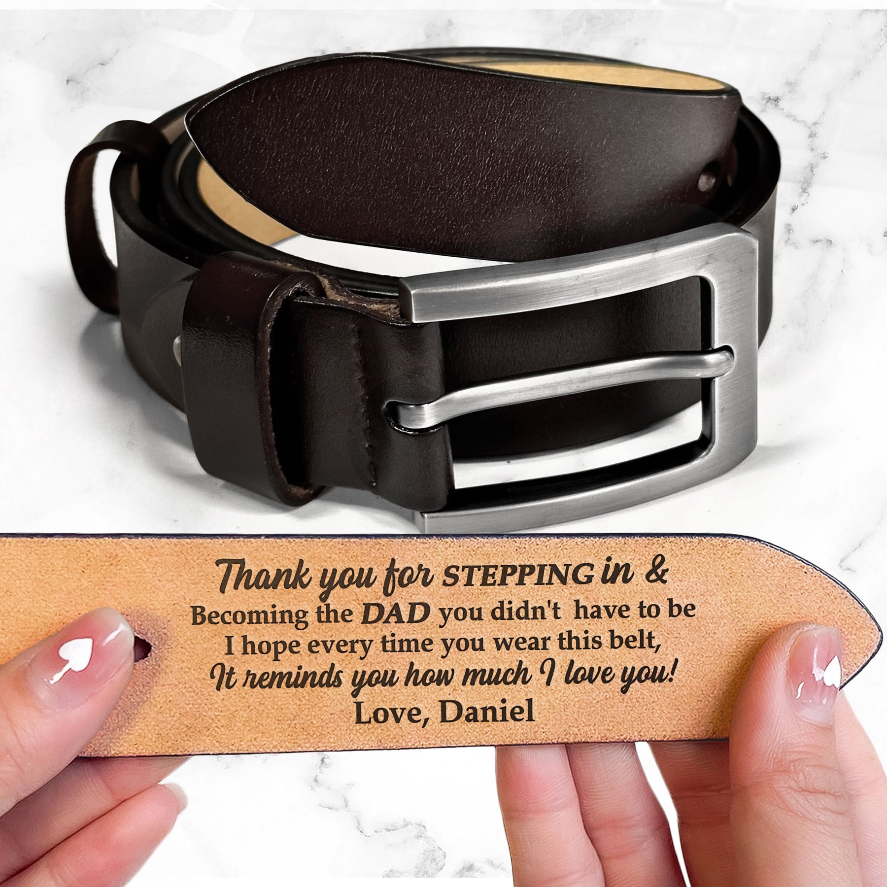 Thank You For Stepping Up, Dad - Father's Day Leather Gift Box Set