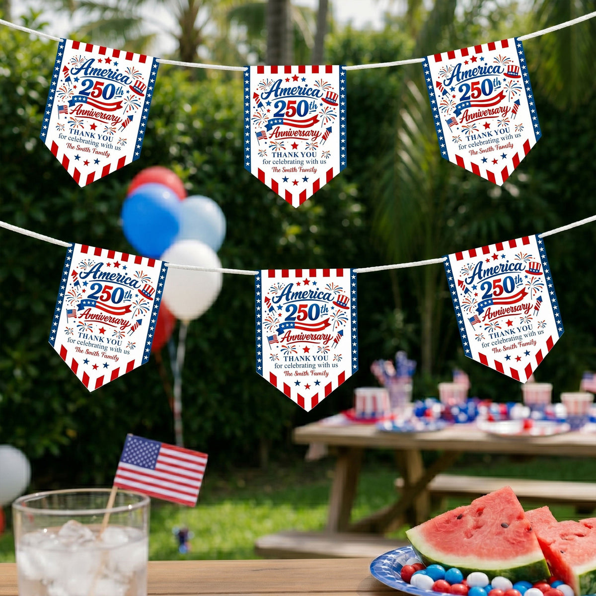 Thank You For Celebrating With Us - Personalized Garland Banner
