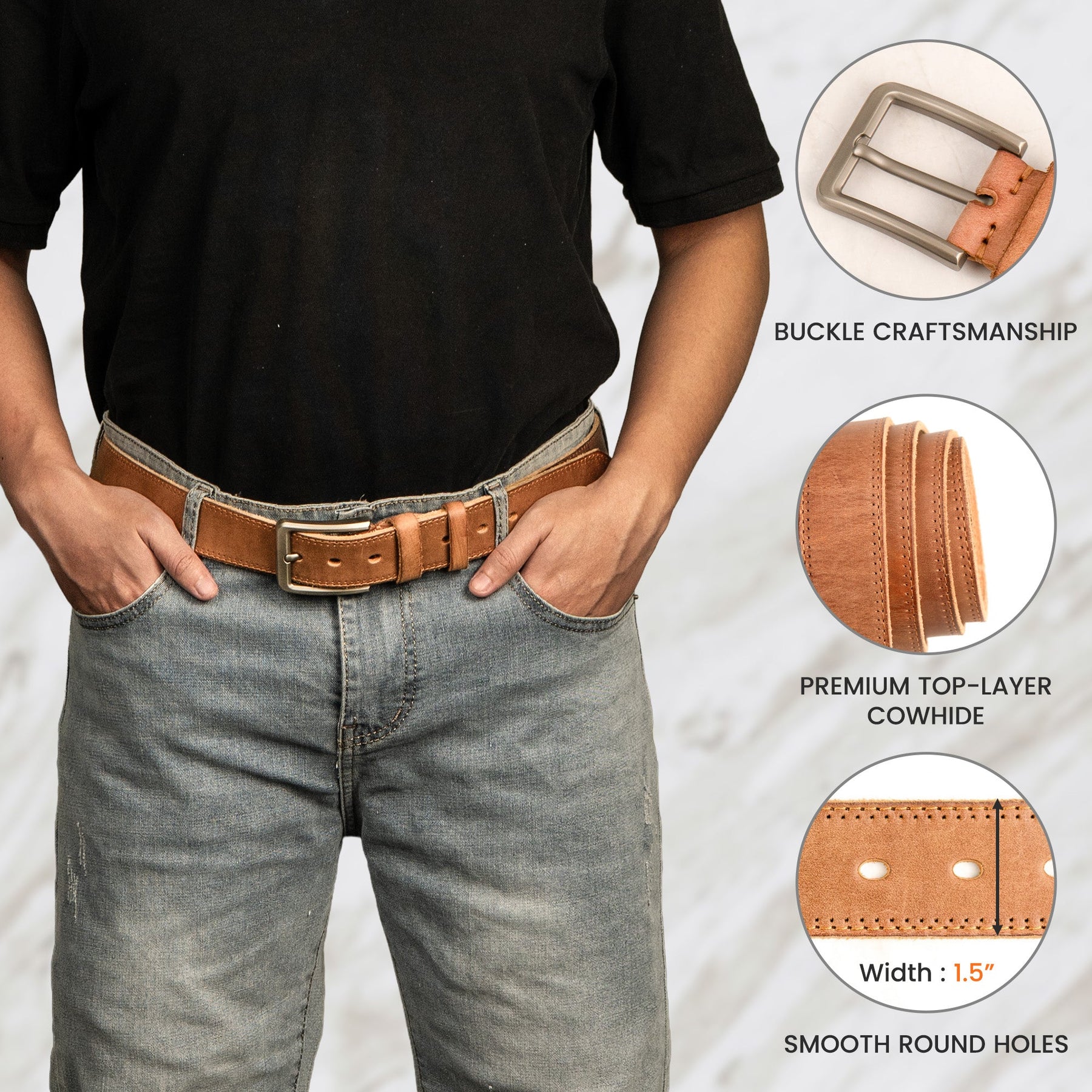 Thanks For All The Amazing Orgasms - Personalized Cowhide Belt